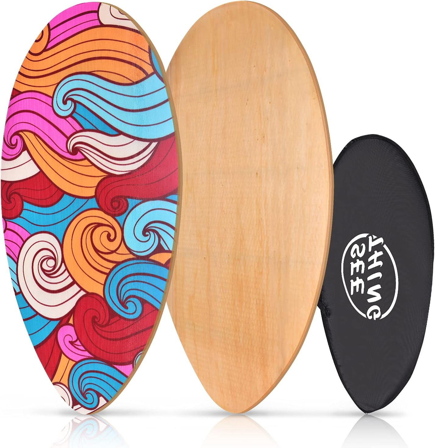 35 Inch Skimboard with High Gloss Coat Wood Skim Board for Beginners,Kids, Teena