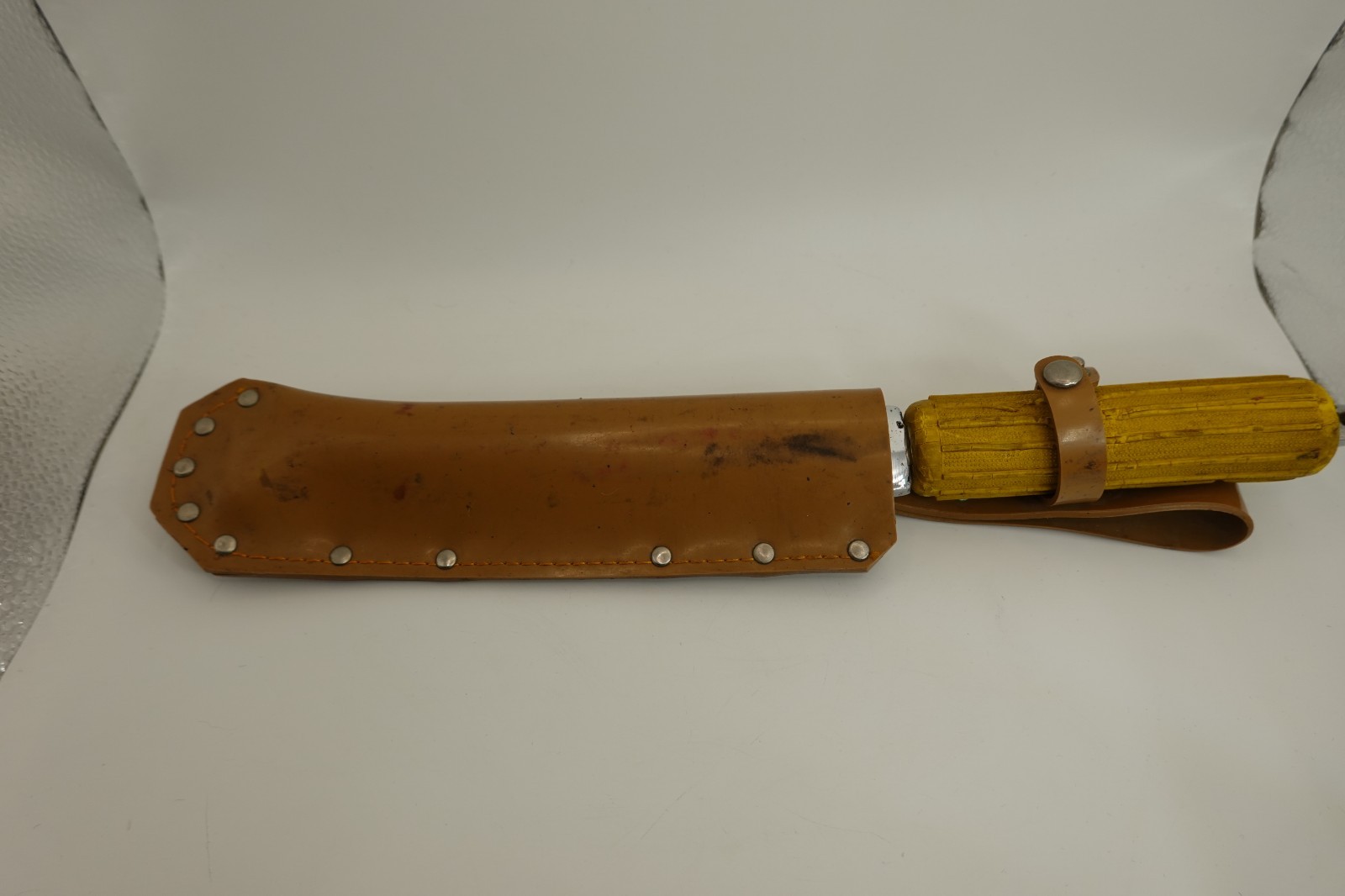 Vintage Diving Knife Dive Diver Tool Stainless Steel Yellow Rubber Handle Japan