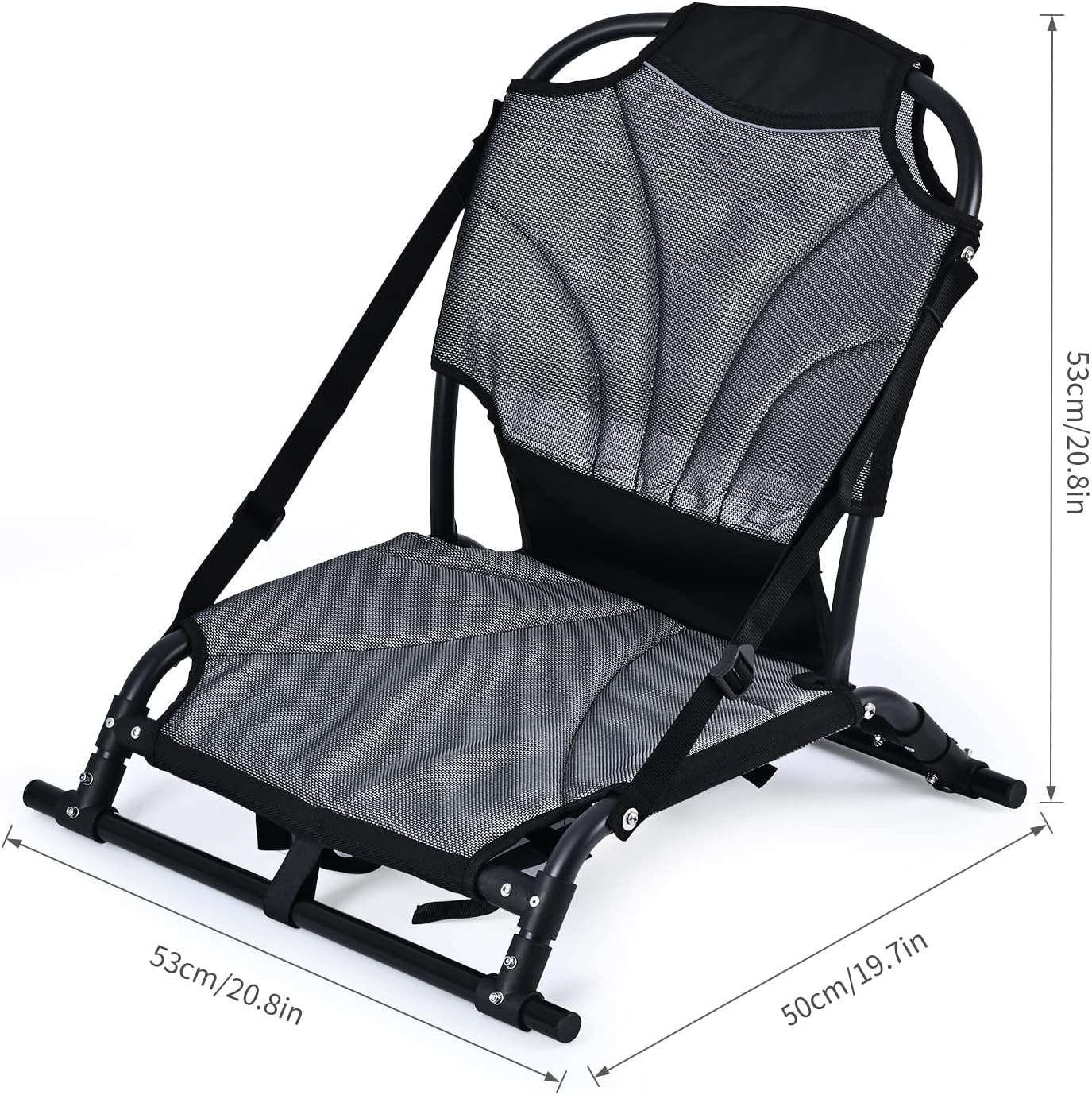 Folding Kayak Seat for Inflatable Kayak Adjustable Universal w/ Back Support