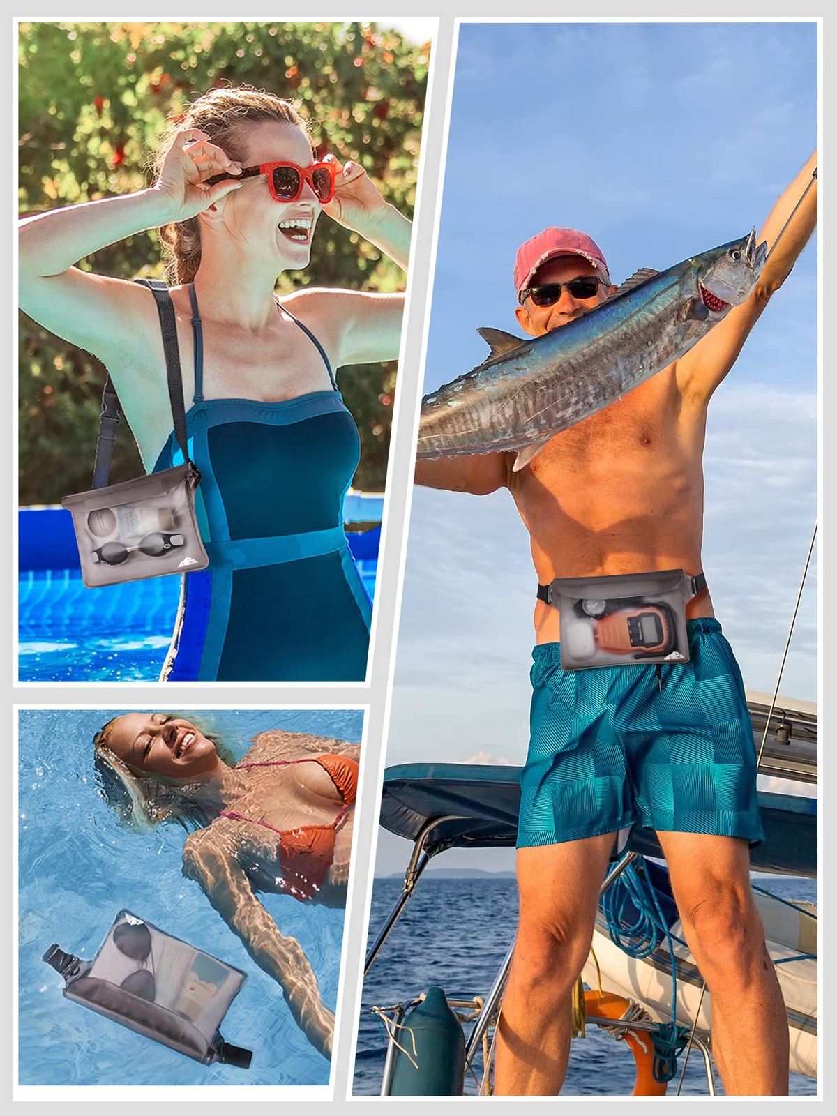 Heeta Waterproof Fanny Pack Waterproof Pouch Dry Bag 2/3/4 Pack For Phone