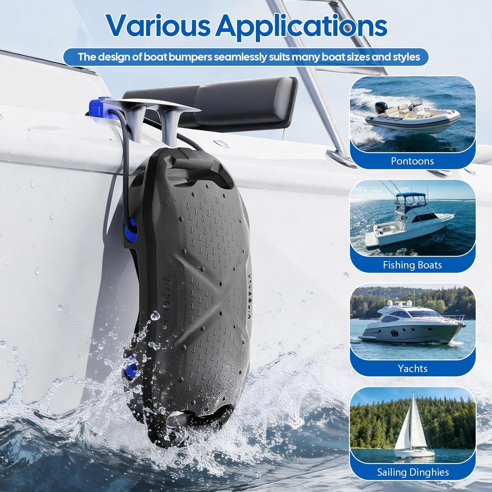 Boat Fenders Boat Bumpers for Docking, Easy to Install EVA Fenders with Quick…