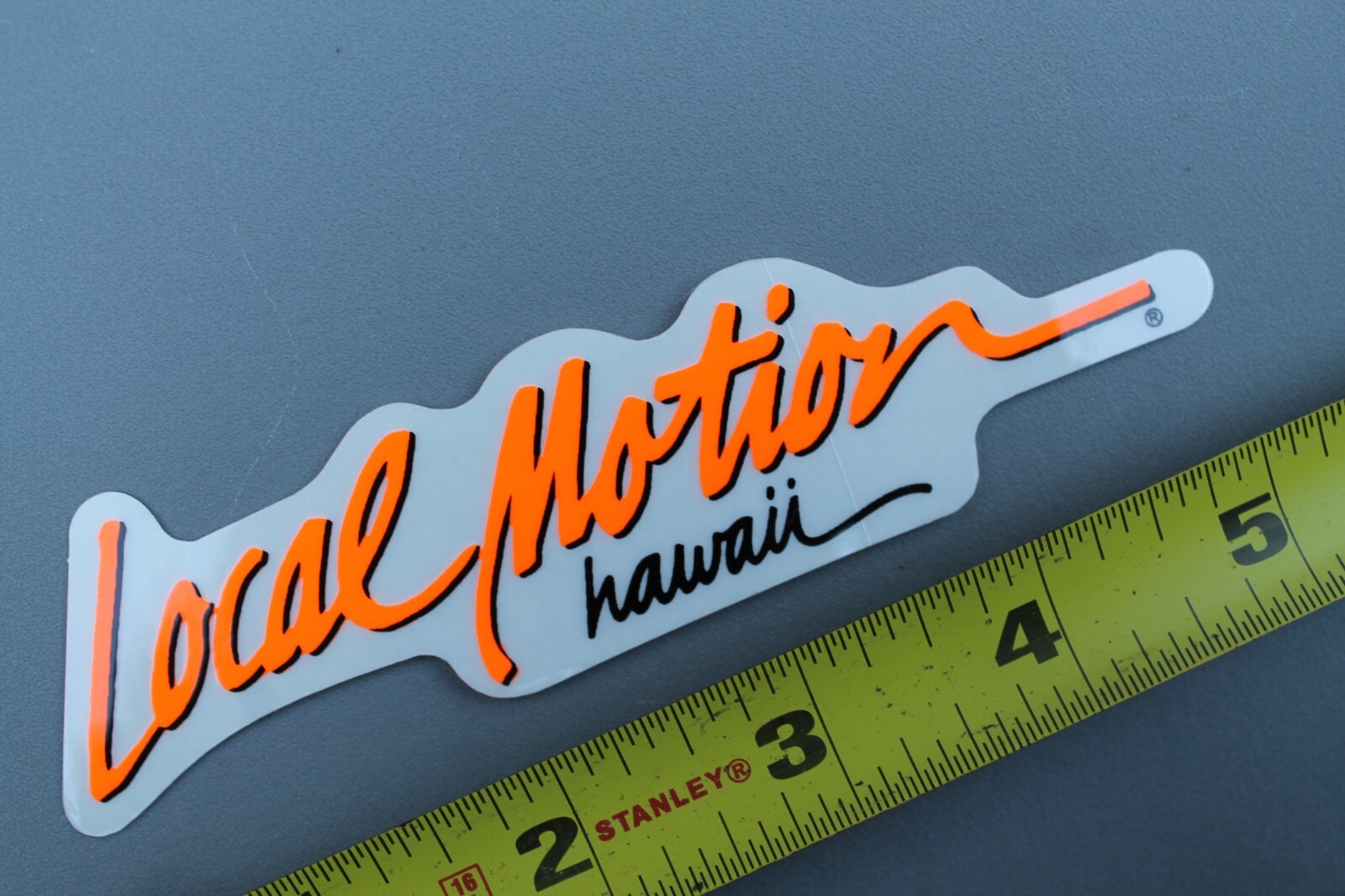 LOCAL MOTION Hawaii Surfboards Aloha Neon Orange 80s LM1 Vintage Surfing STICKER