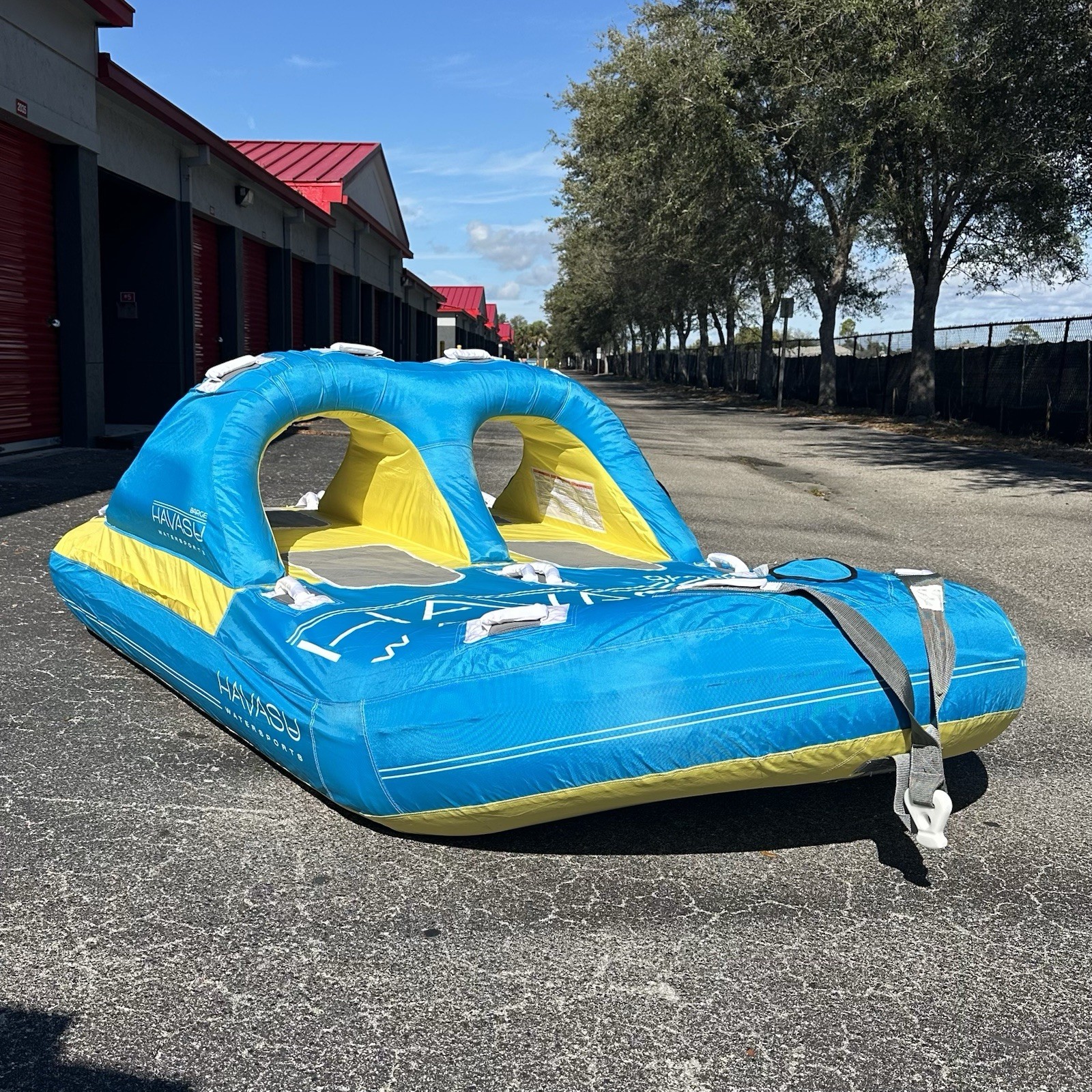 1-4 Person Towable Tube for Boat Jet Ski Inflatable Raft w/ Pump, Rope 510lb Cap