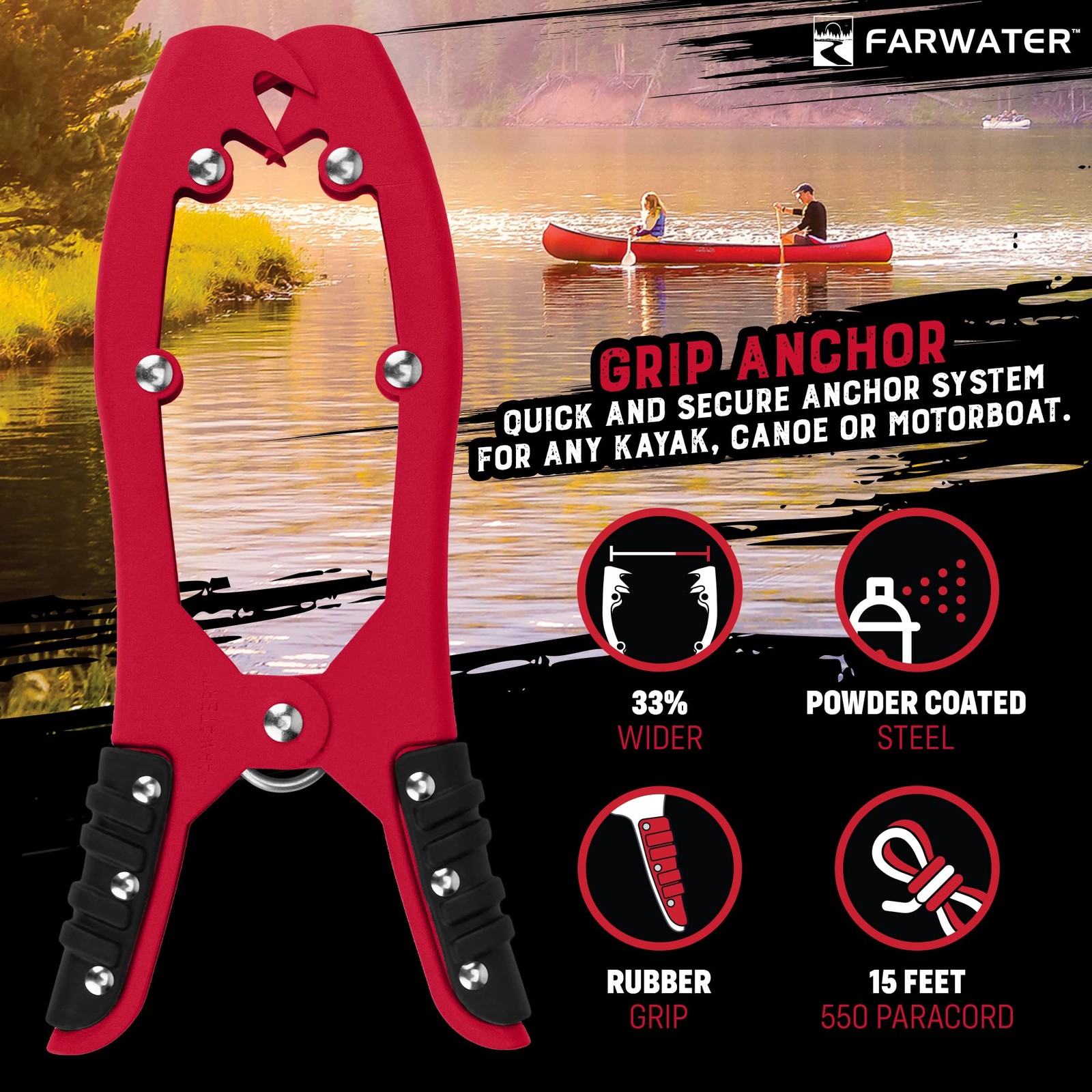 Canoe Anchor Grip – Boat, Float Tube & Kayak Fishing Accessories, Kayaking Eq…