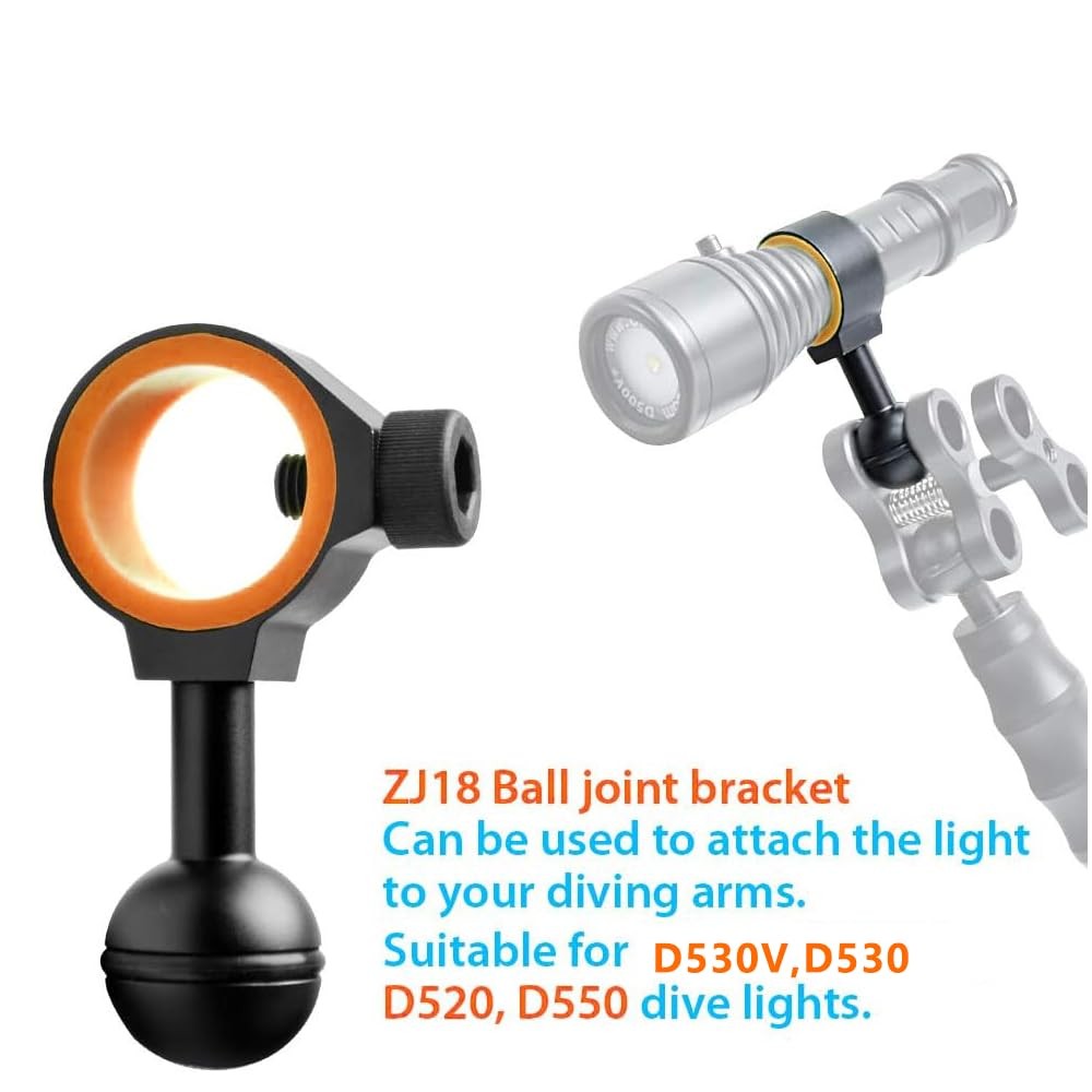 ORCATORCH ZJ18 New Universal Ball Joint Bracket Diving Torch Photography…
