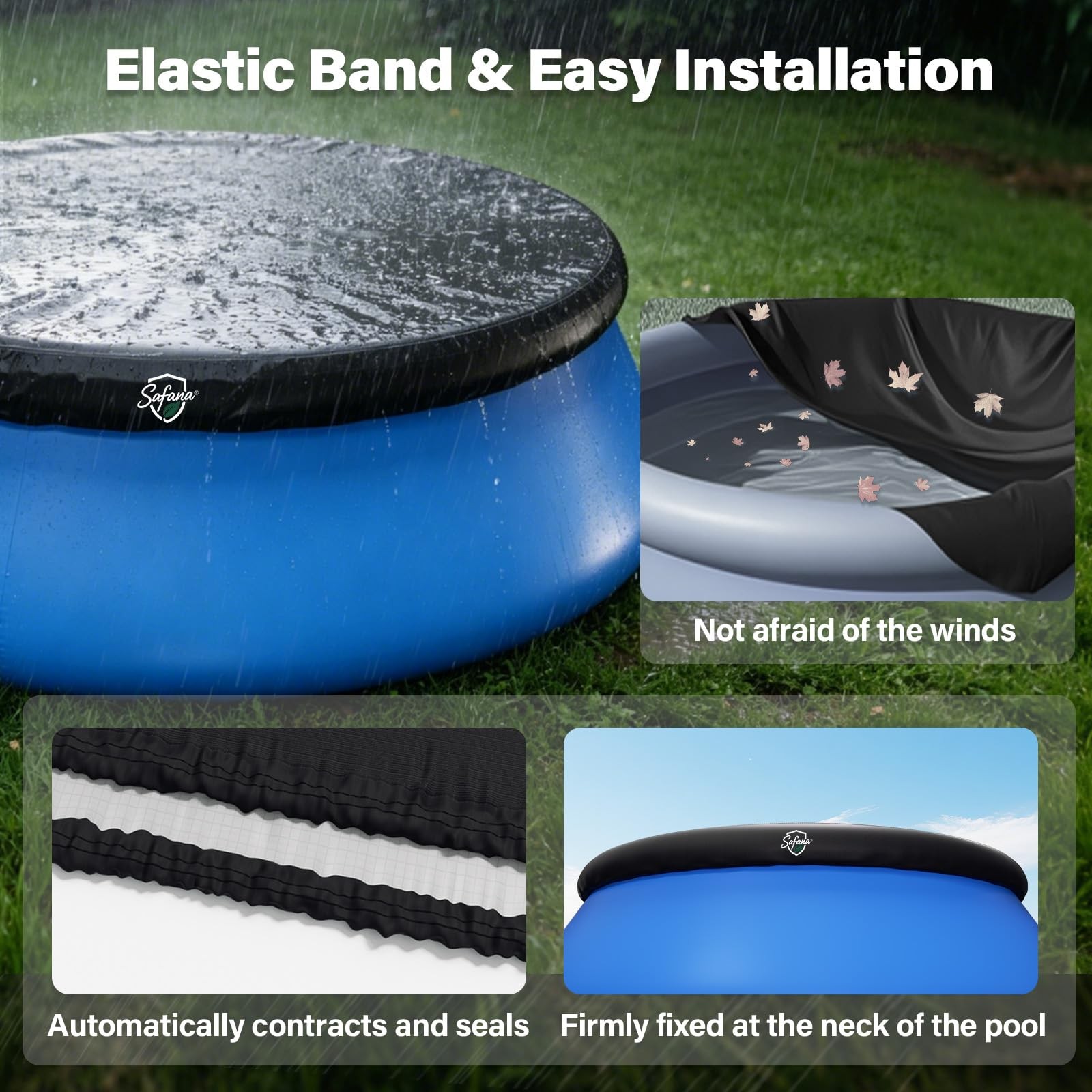 Pool Covers for 12ft Inflatable Easy Set Pool [ Top Ring 10.8ft ] Round Poo…
