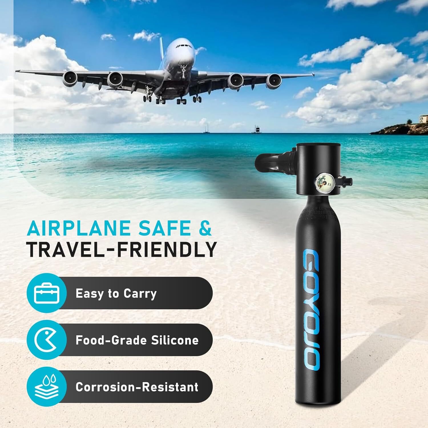 0.5L*2 Bottle Scuba Tank with Pump Reusable Lung Diving Tank Kits 3000PSI Max