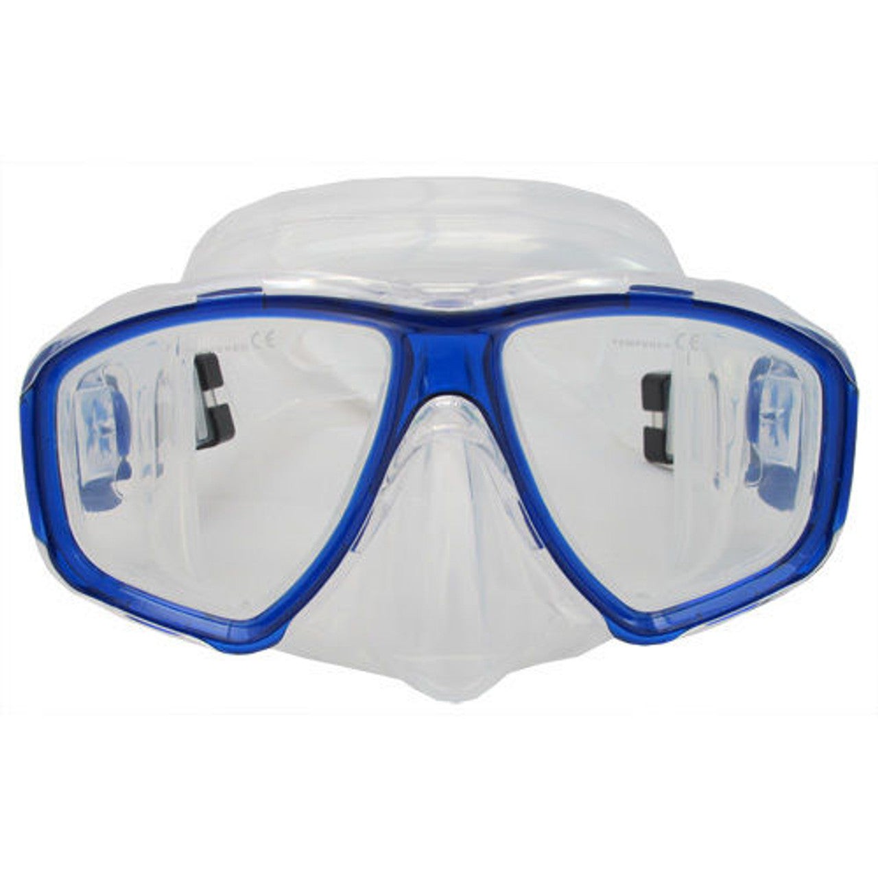 Palantic M36 Blue/Clear Silicone RX Nearsighted Lenses Dive/Snorkel Mask, -1.0