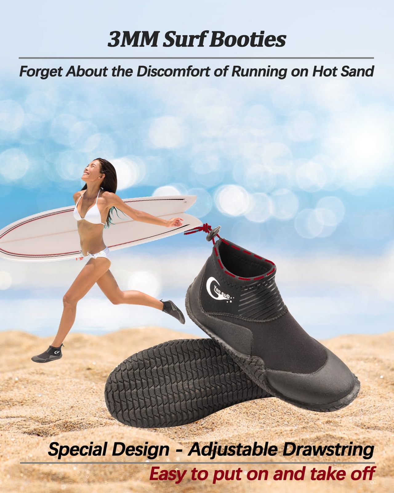Neoprene Dive Boots, Scuba Diving Surf Wetsuit Booties for Men 3MM, Water Fin…