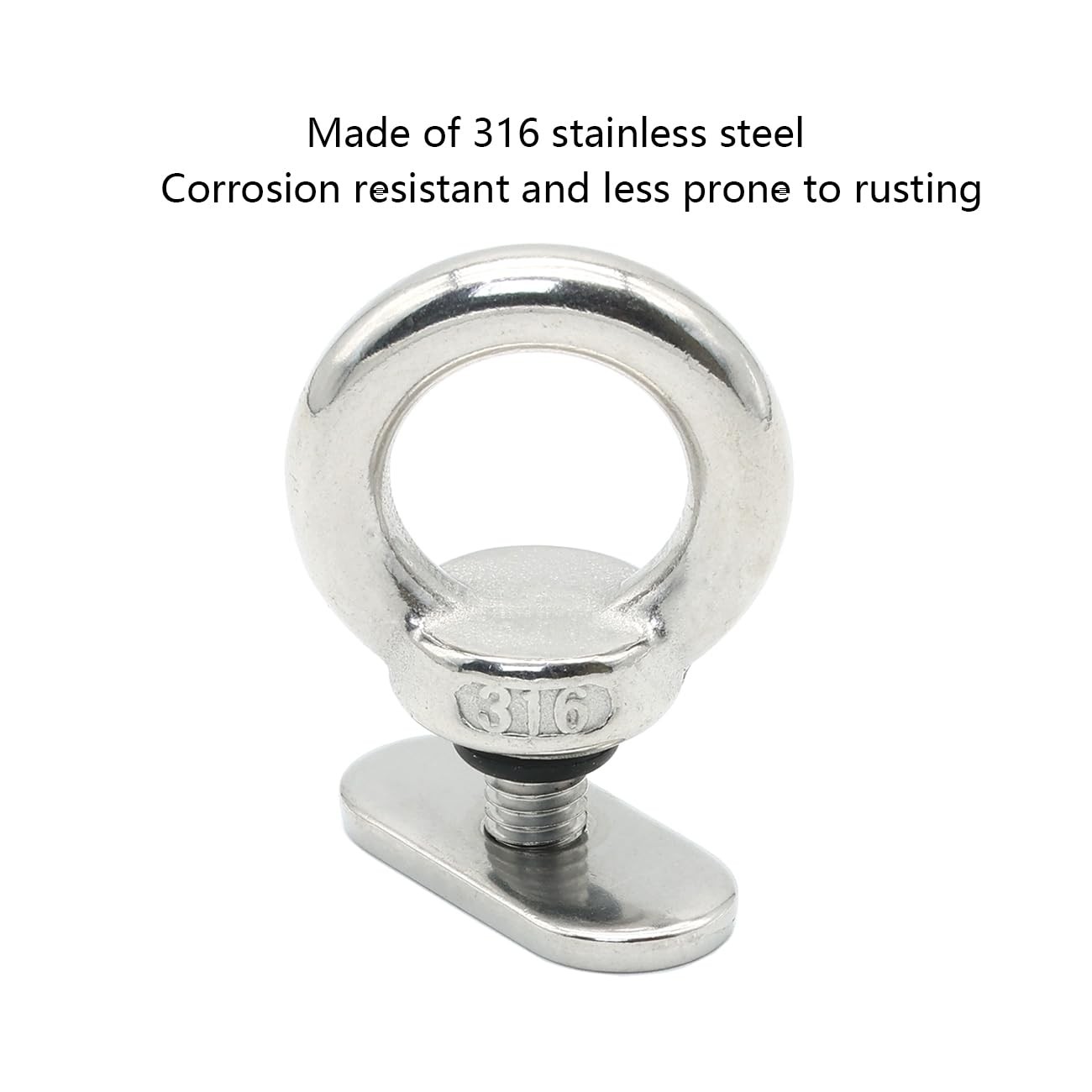 LEQMG Kayak Track Mount Tie Down Eyelet Rail 316 Stainless Steel