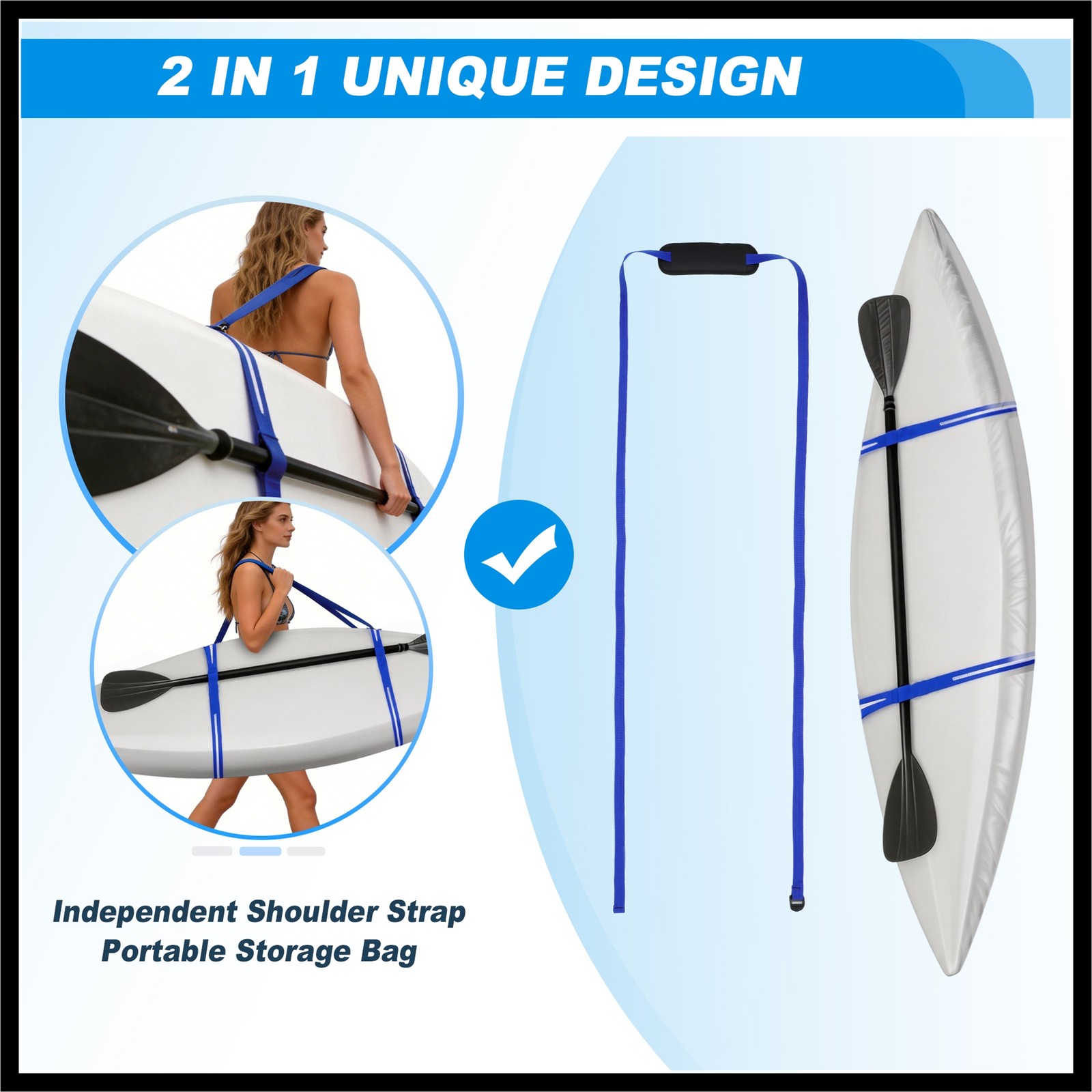 Heavy Duty Kayak Cover Waterproof UV Protection Fit for 10.8ft-12ft Silver Tone