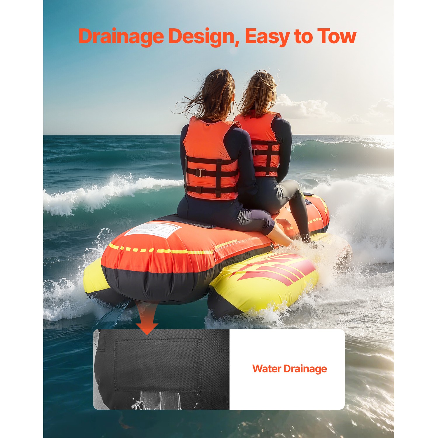 Uimoso Towable Tube for Boating 1-3 Riders Inflatable Boat Tubes Towables 510lbs