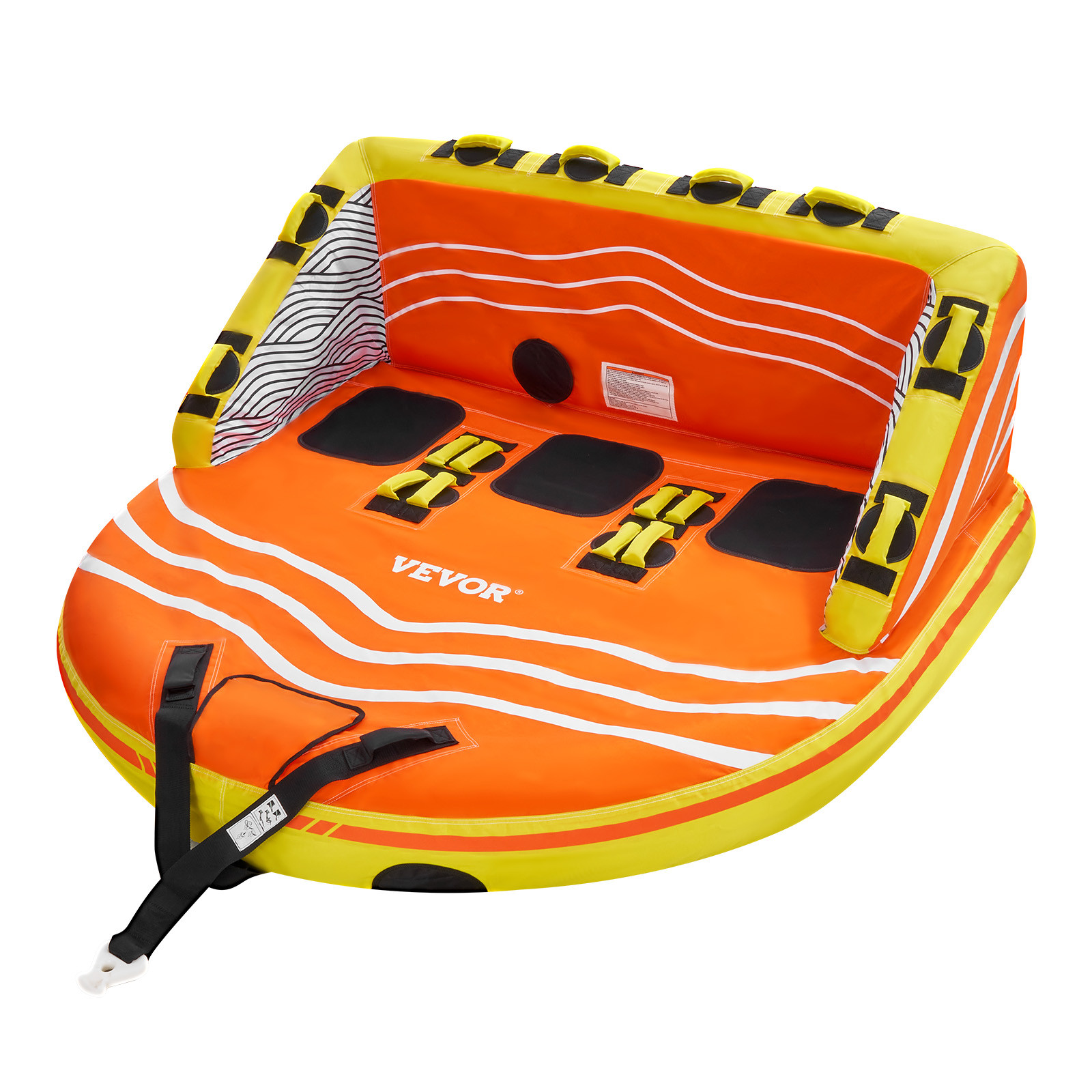 VEVOR Towable Tube for Boating 1-3 Riders Inflatable Boating Tubes Water Sport
