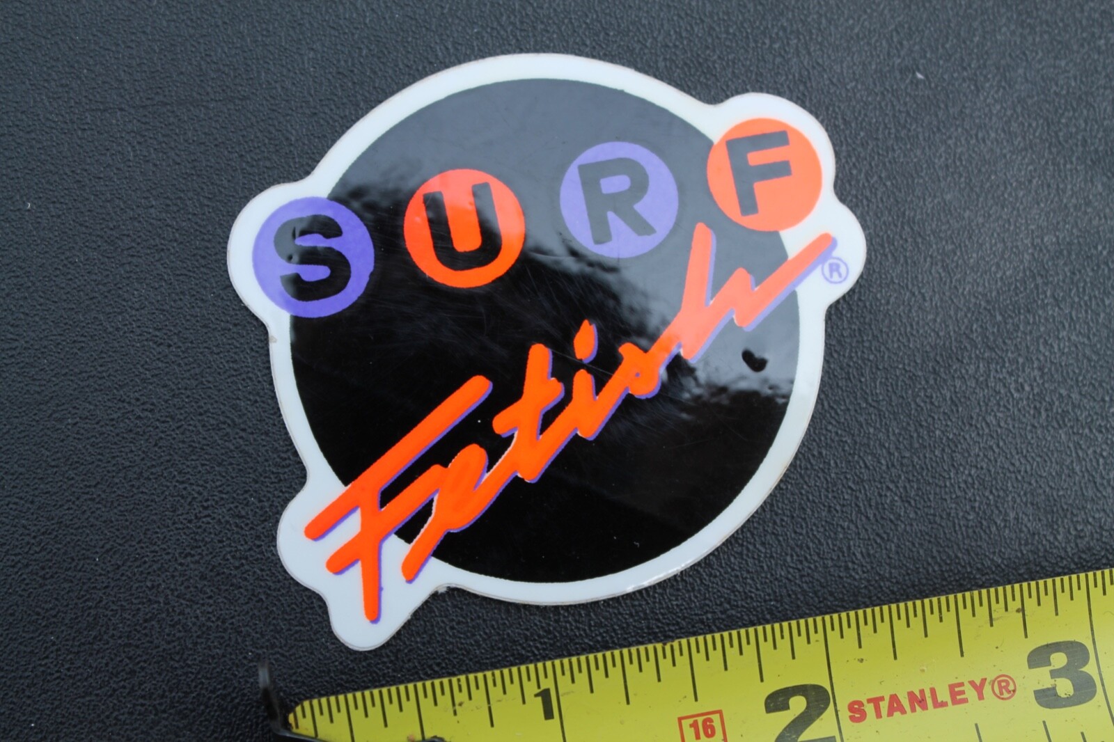 Surf Fetish Neon Orange Purple Surfboards Wave 80’s V48B Vintage Surfing STICKER