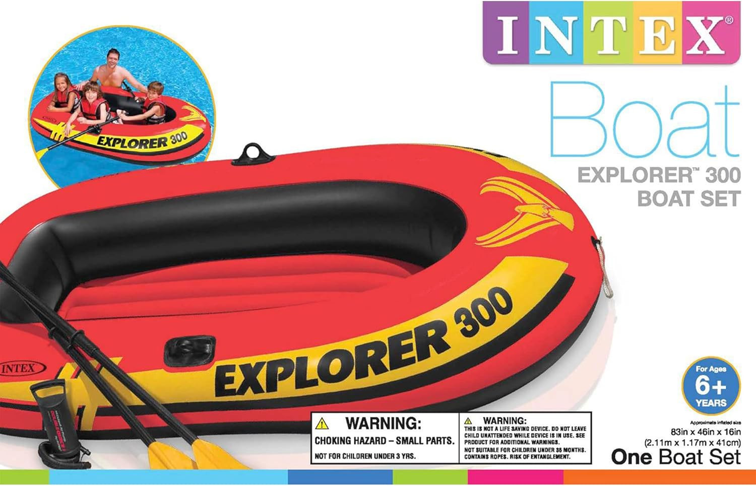 INTEX Explorer Compact Inflatable Boat Series: Dual Air Chambers – Welded Oar Lo