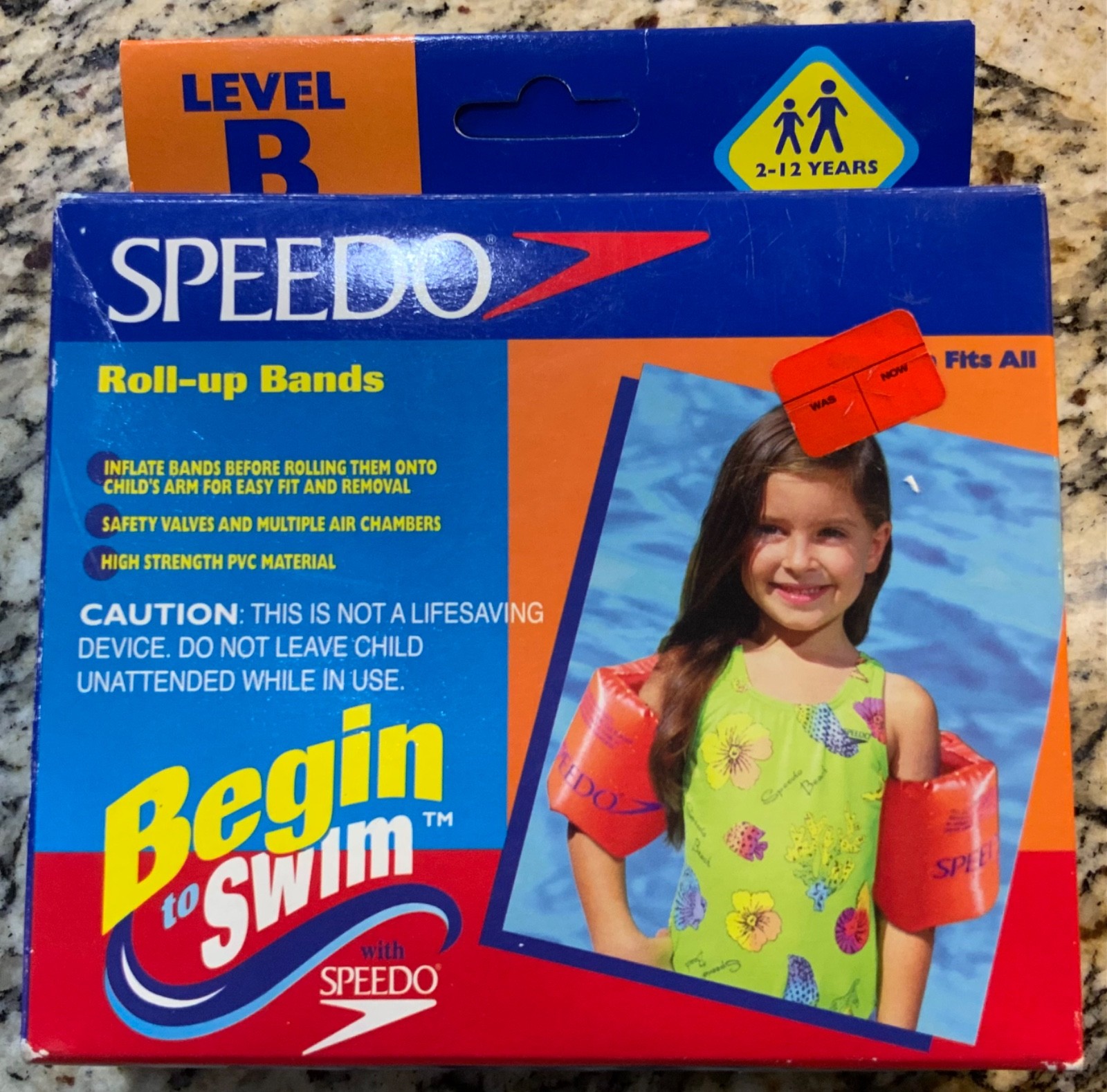 Speedo Begin To Swim Roll-Up Arm Bands Ages 2 to 12 Max Weight 110 Lbs NIP New