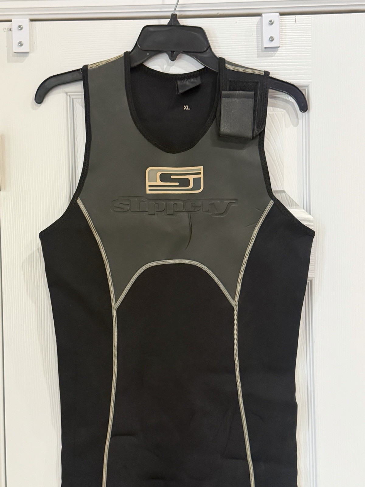 Slippery Wetsuit John Mens Large Black Gray Neoprene Sleeveless Surf Ski PWC