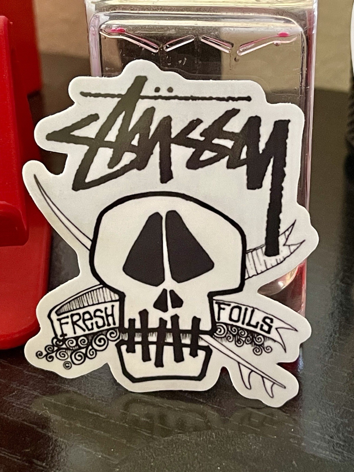 STUSSY 2026 FRESH FOILS Surf Skull Design Sticker (Qty: 2)