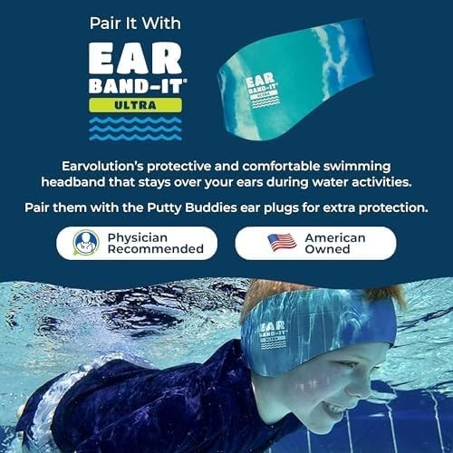 Earvolution Moldable Silicone Ear Plugs for Swimming – 3 Pair Pack – Waterproof