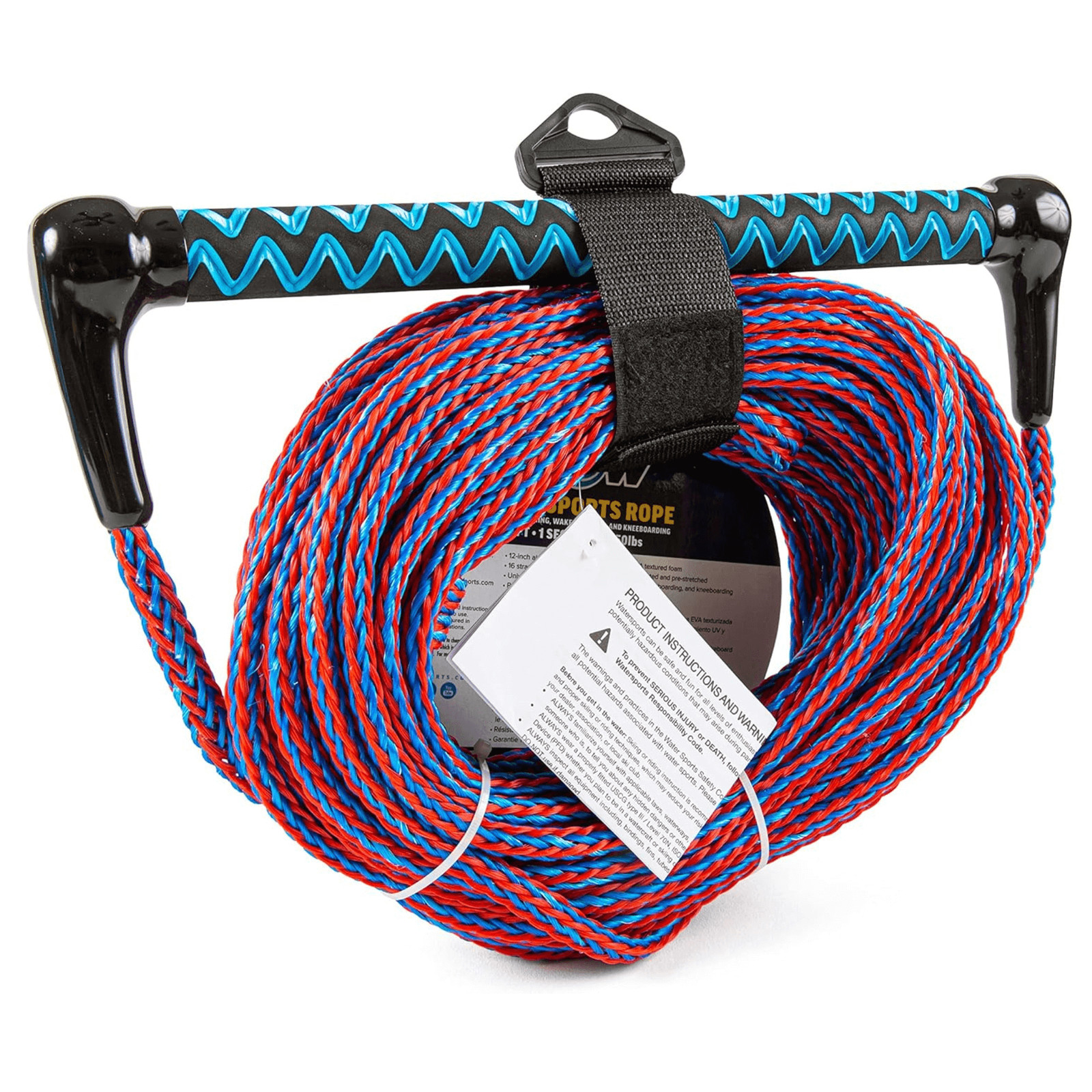 WOW Watersports 75ft Watersports Tow Rope with EVA Handle for Non-Slip Grip