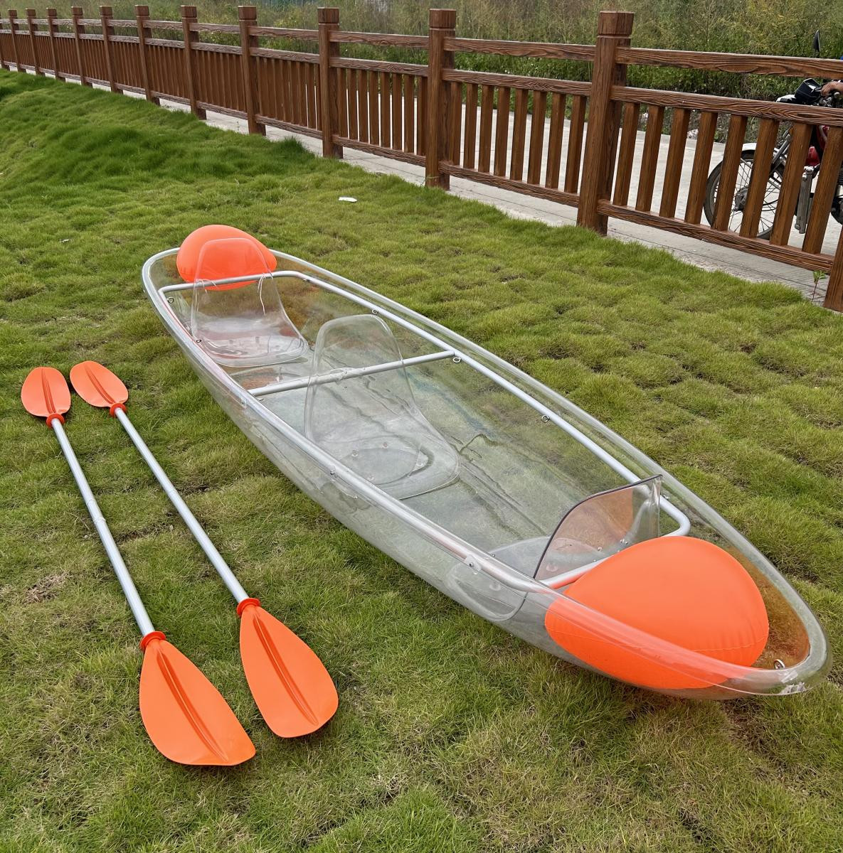 Clear Transparent 3 Person 11ft. Kayak Canoe With Colorful LED Lights
