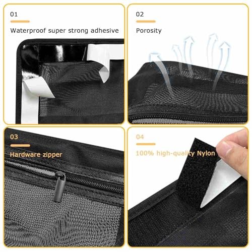 Self-Adhesive Boat Organizer Mesh Bag (10″x7″) – Dry Mount Pouch with 2PC