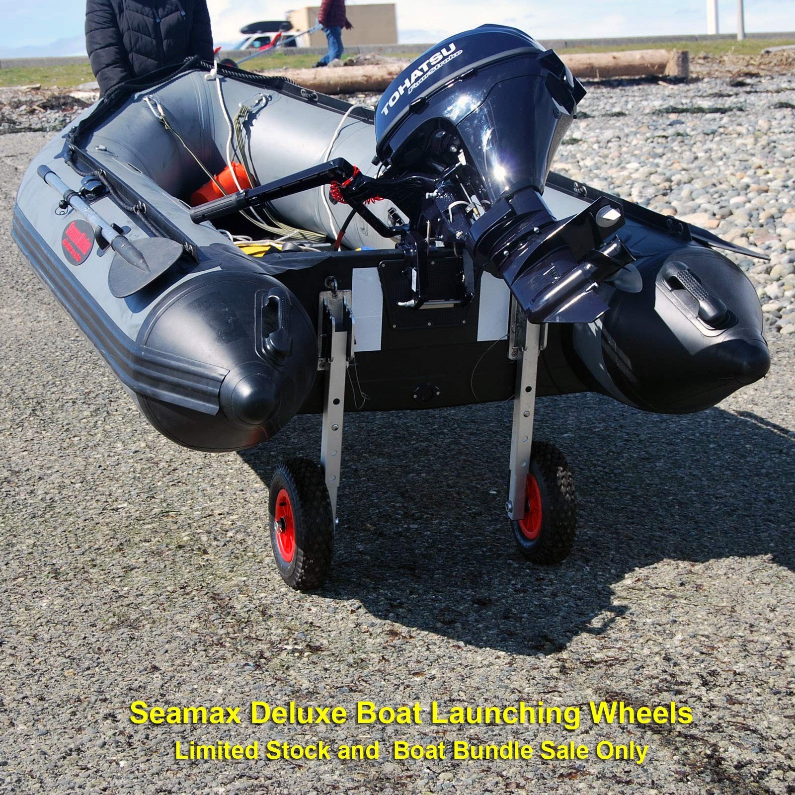Seamax Deluxe 4×4 Boat Launching Dolly with 14″ Wheels System, Commercial Gra…