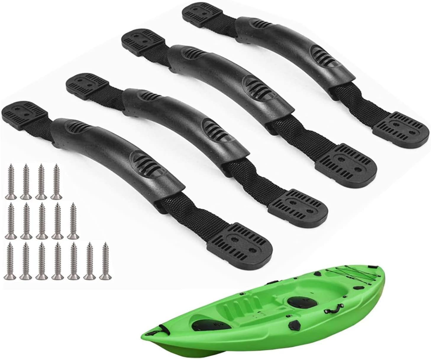 Kayak Replacement Handles Double Hole 4 Pack Rubber Kayak Pull Carry Handle with