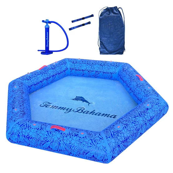 Tommy Bahama 8 Ft Water Hammock Blue Pool Float 950 lb Capacity Lounge