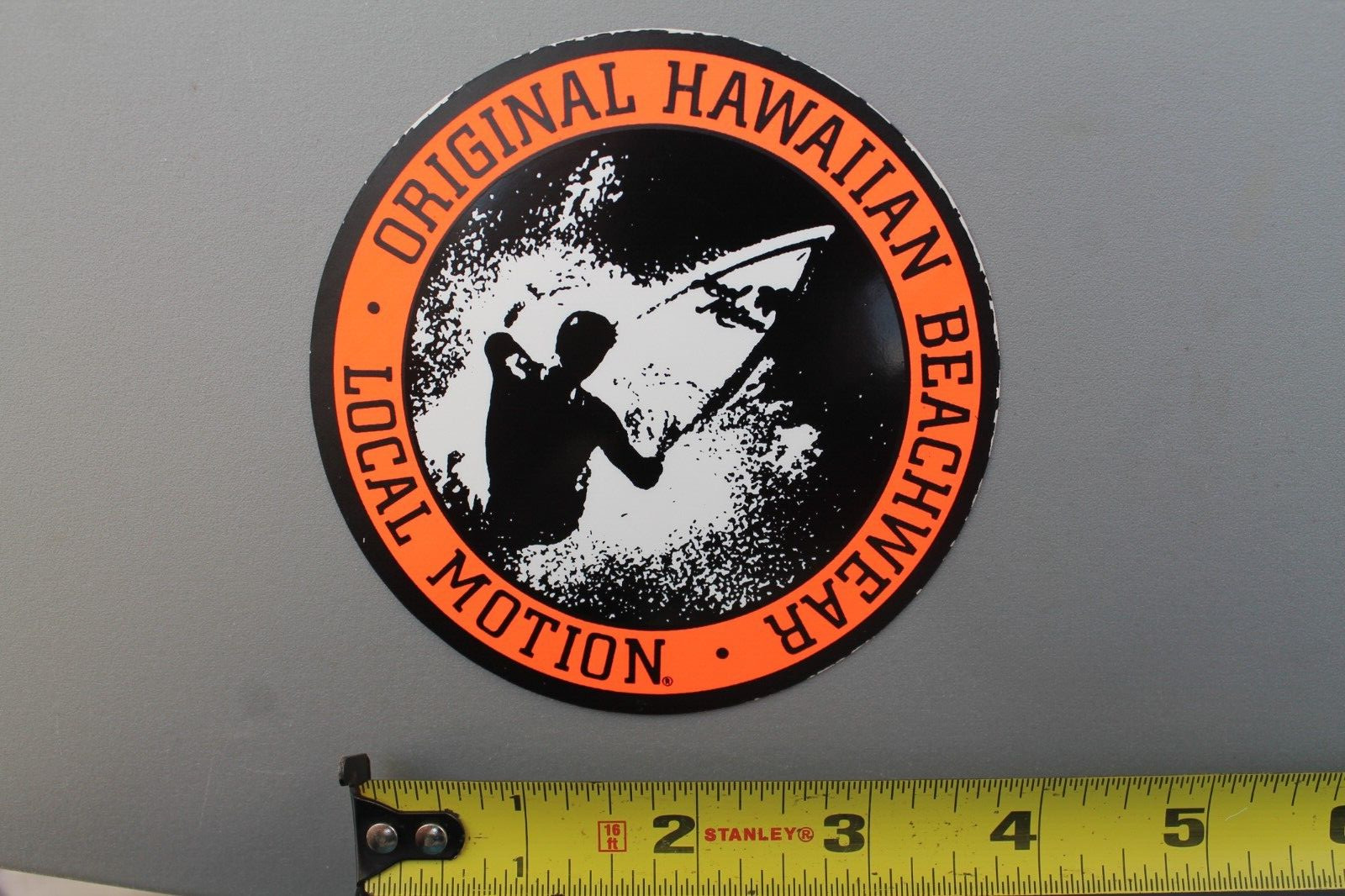 LOCAL MOTION Hawaii Neon Orange Surfboards LM2 OG 80’s Vintage Surfing STICKER