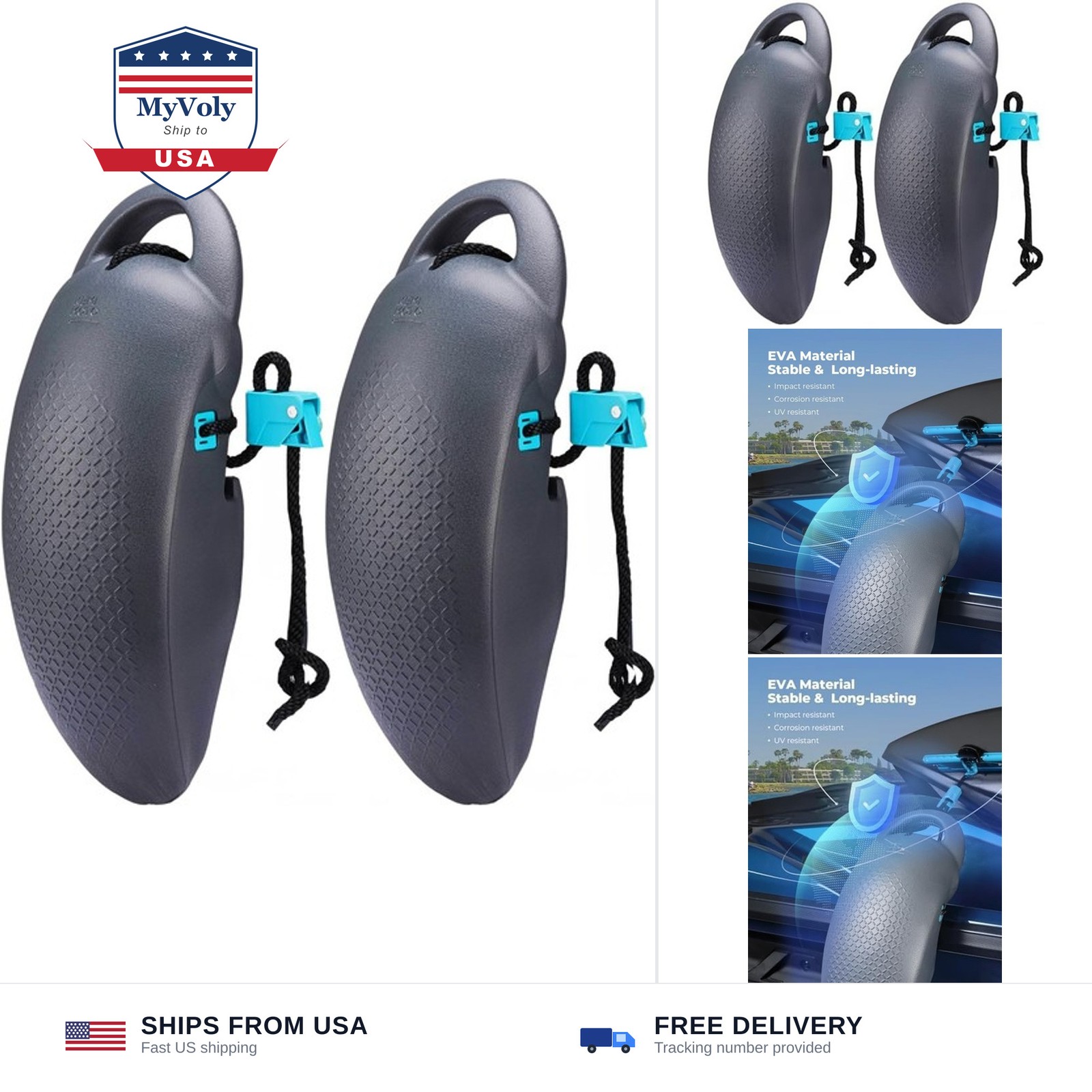 KEMIMOTO Pontoon Fenders, Boat Fenders Boat Bumpers for Docking with Locking …