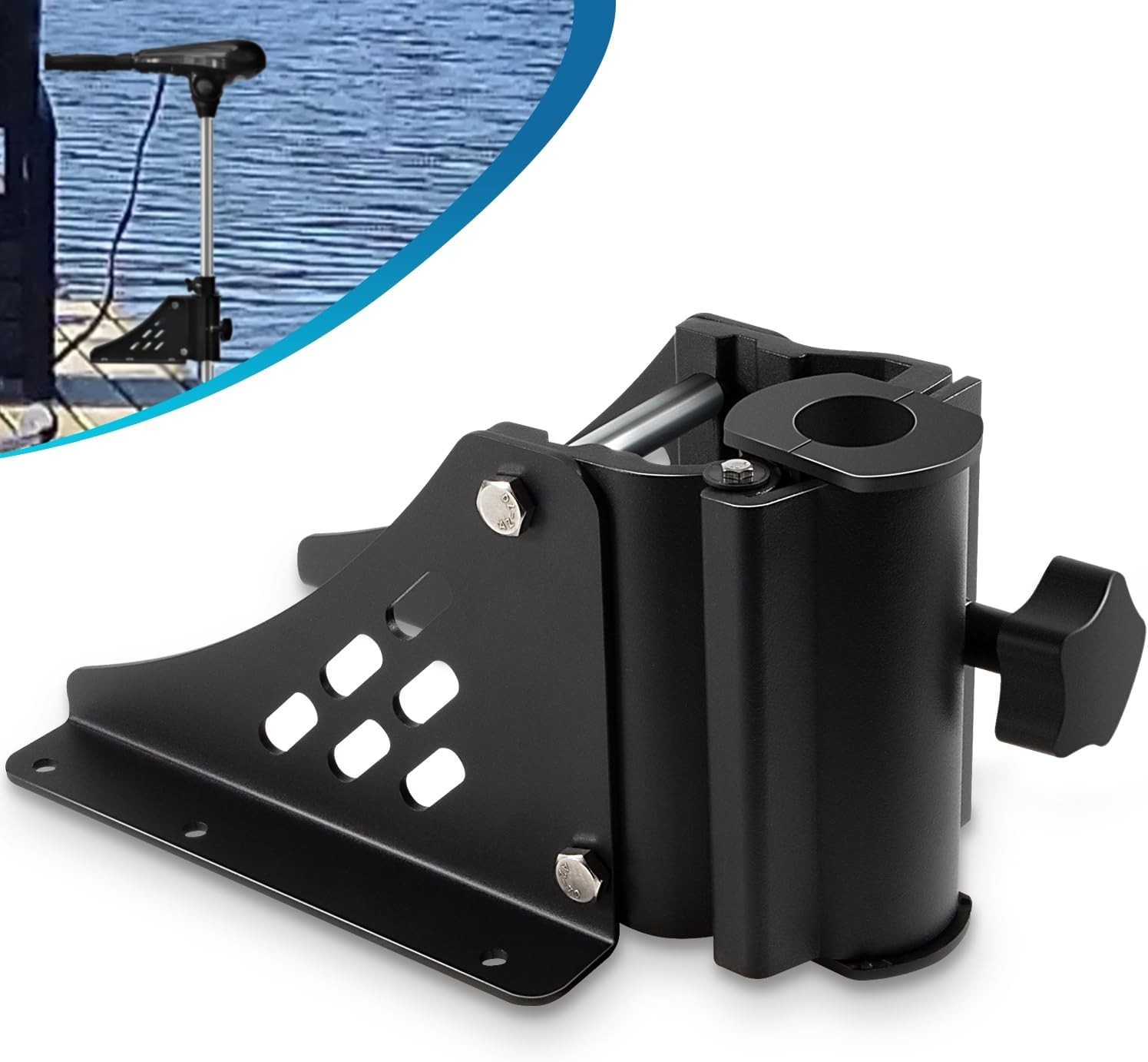 Universal Trolling Motor Deck Mount for Newport Vessels Pontoon Shaft 1.15-1.25″