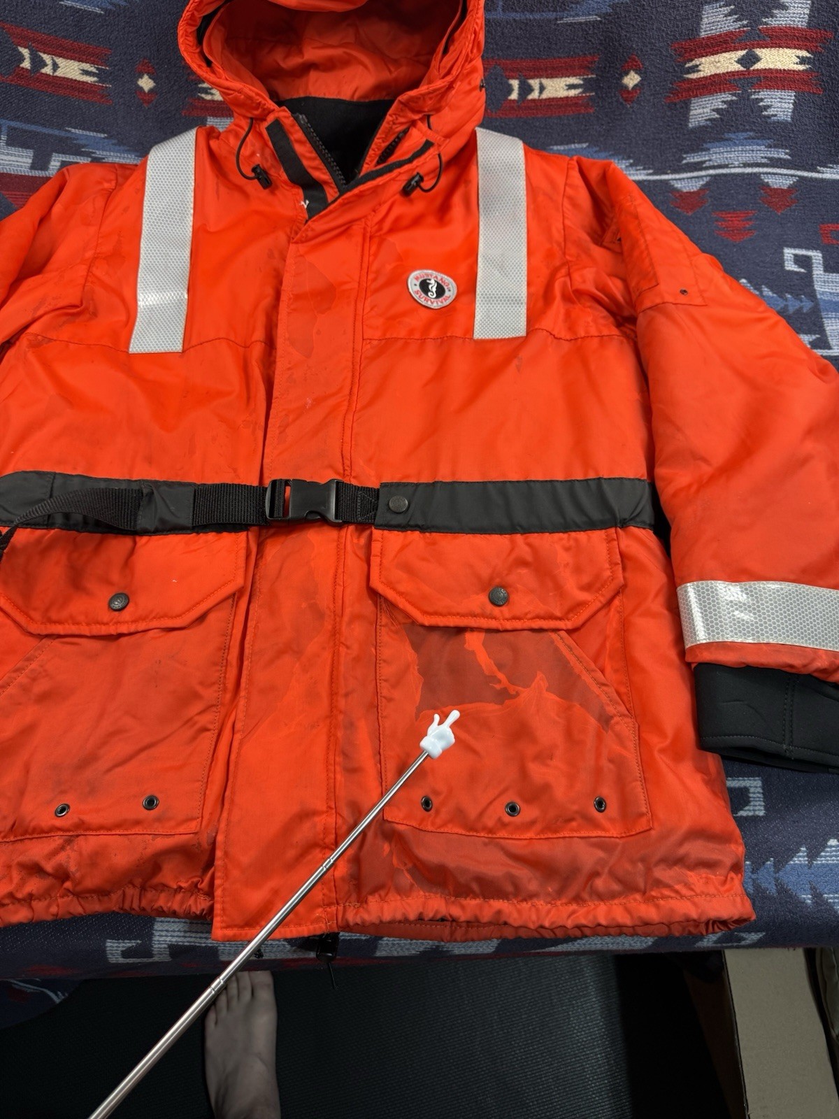 Mustang Survival Orange High Viz Flotation Life Jacket MJ1534 Rescue Men’s XL