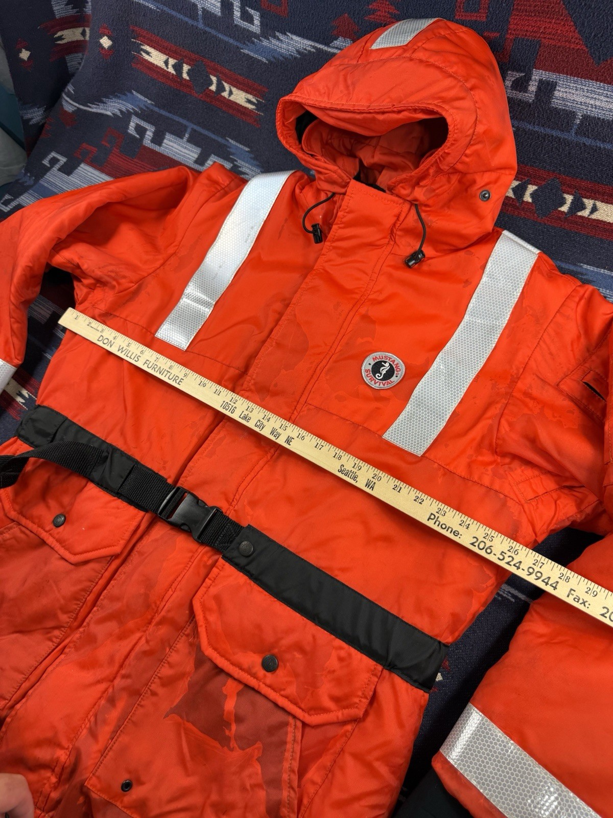 Mustang Survival Orange High Viz Flotation Life Jacket MJ1534 Rescue Men’s XL
