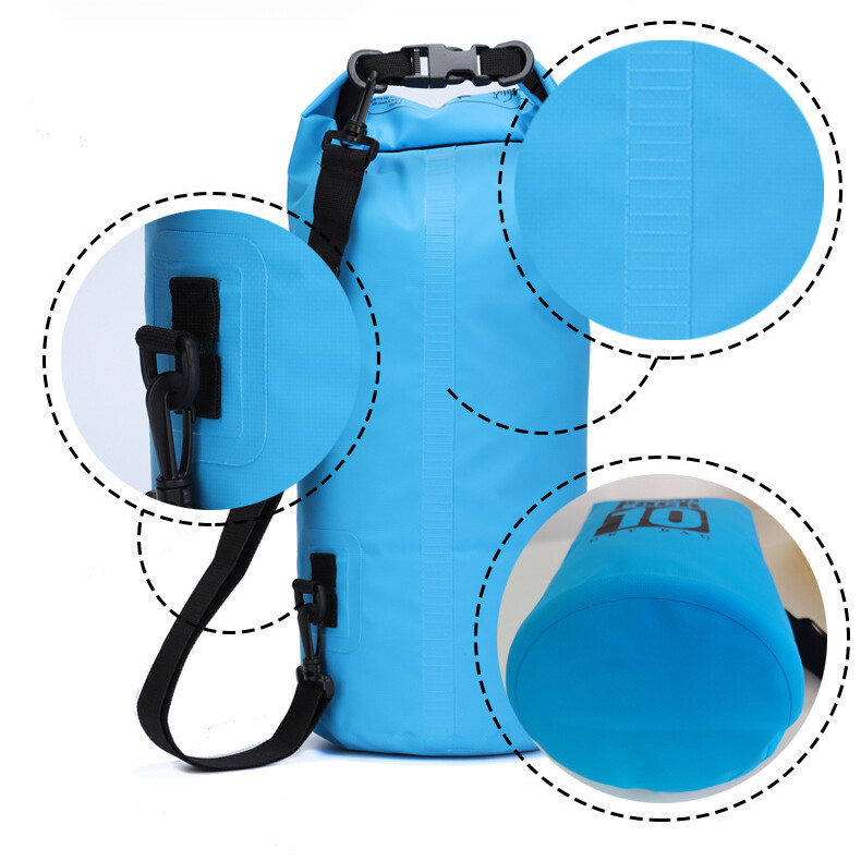 Outdoor waterproof dry bag 2L 3L 5L 10L 20L PVC for swimming hiking beach diving