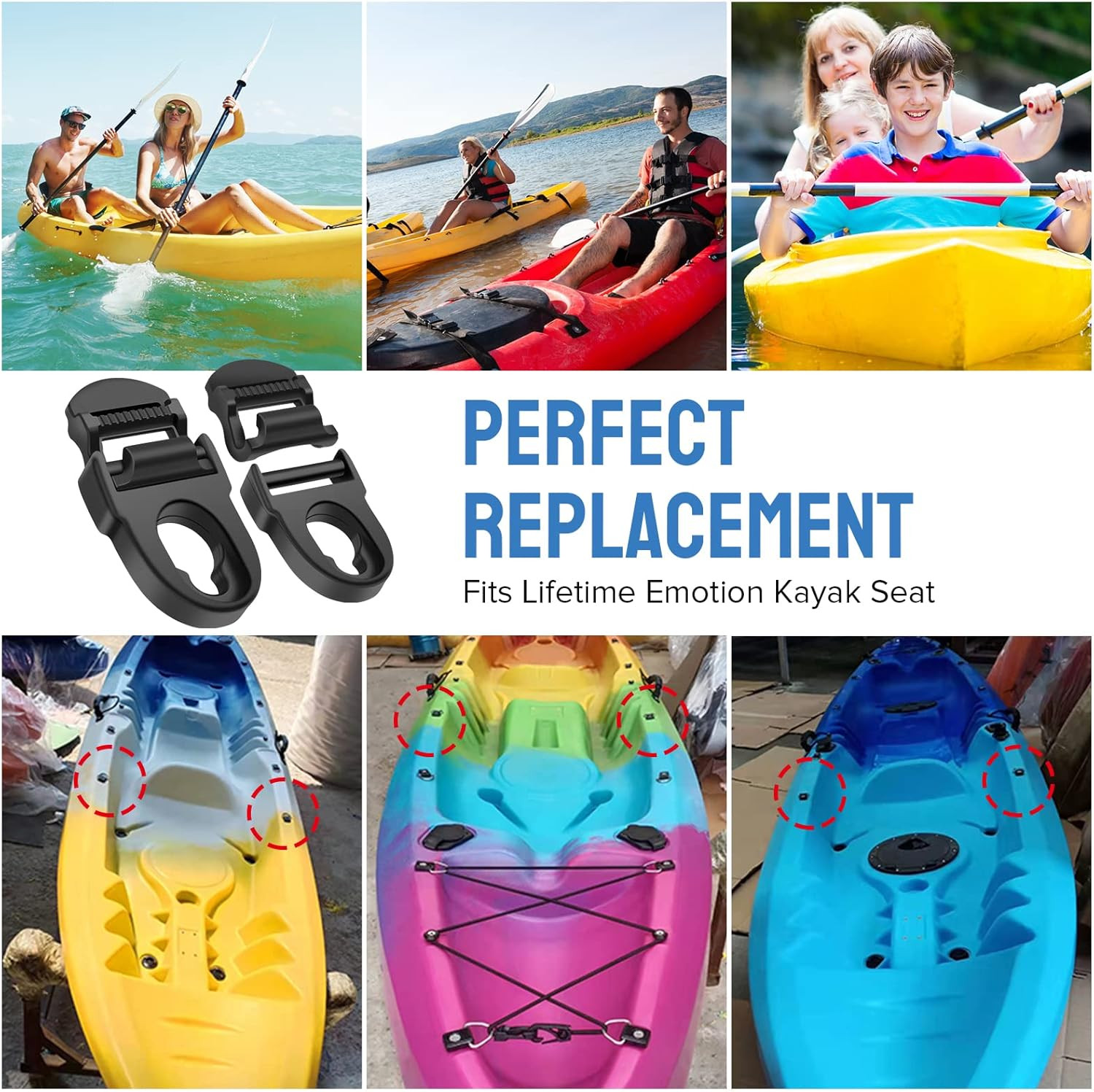 Pack of 2 Kayak Seat Repair Kit for Lifetime Emotion Seat Contain Seat Clips …