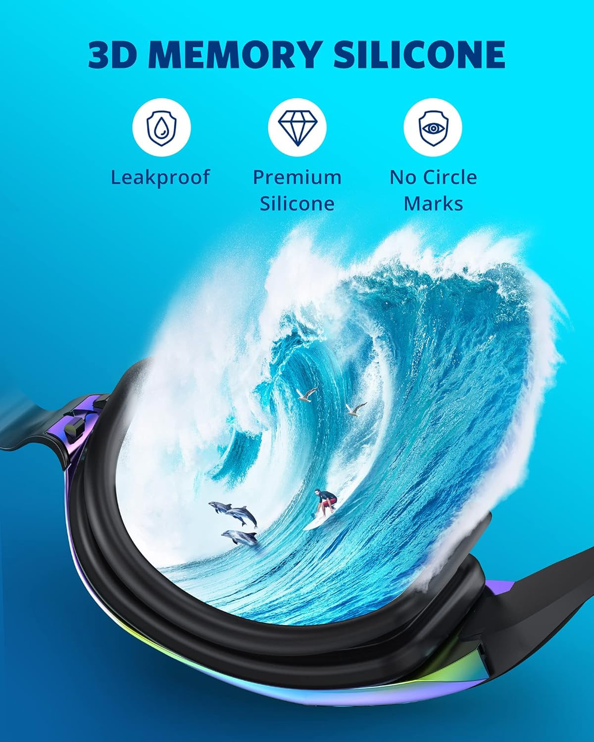 Swim Goggles Swimming Goggles No Leaking Full Protection Adult Men Women Youth