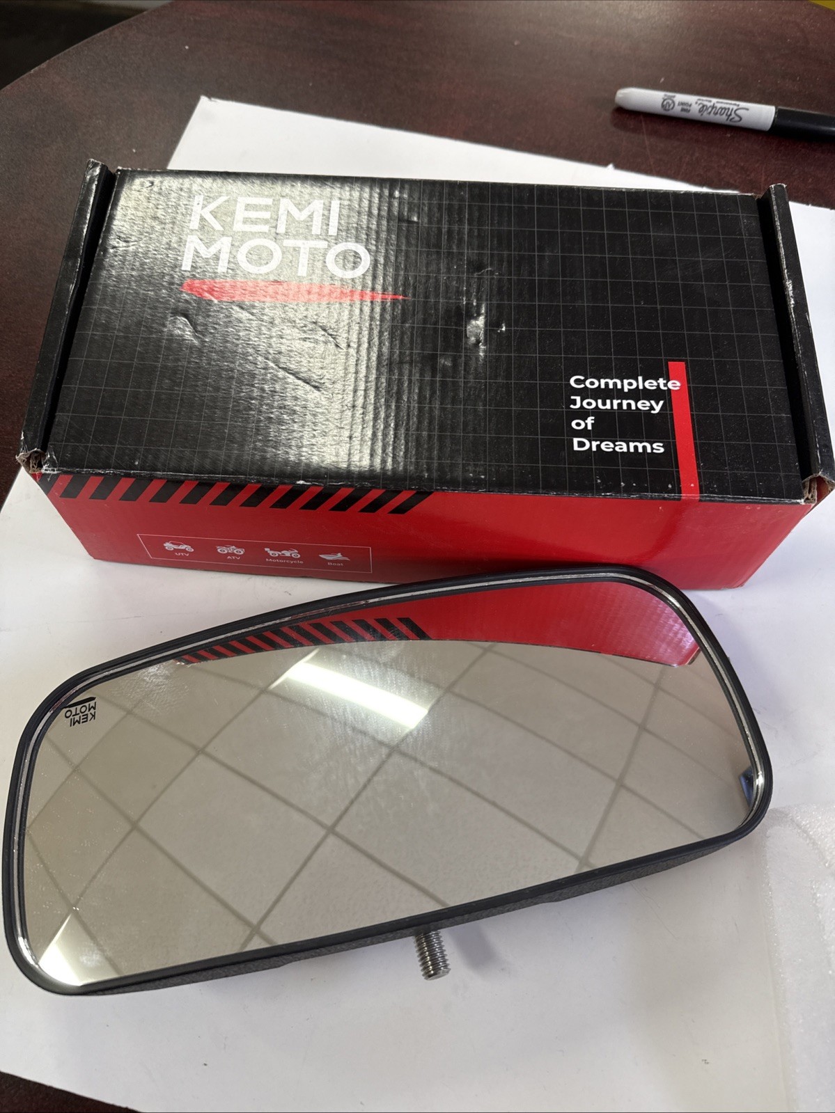 KEMIMOTO 10.5″ Rear View Boat Mirror Wide Angle Ski Wakeboard UTV NEW