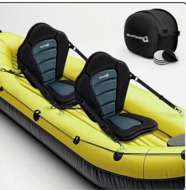 (2)BRANTMAKER Thick Universal Seats w/Back Support. Kayak And Paddle Board Seats