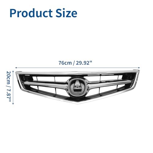 Front Upper Hood Bumper Grille Grill for Acura TSX 2006-2008 Front Upper