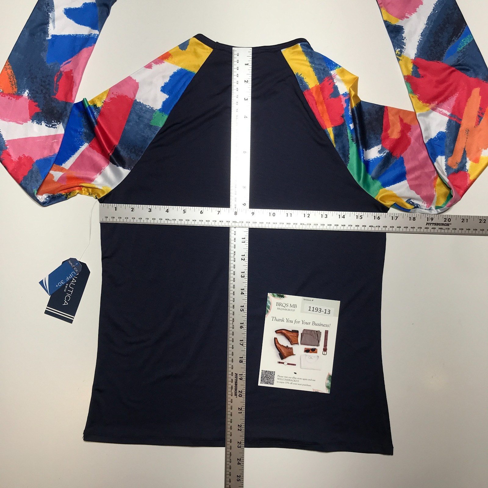 Nautica Womens Long Sleeve Rashguard UPF 30+ UV Sun Protection Swim Shirt Small