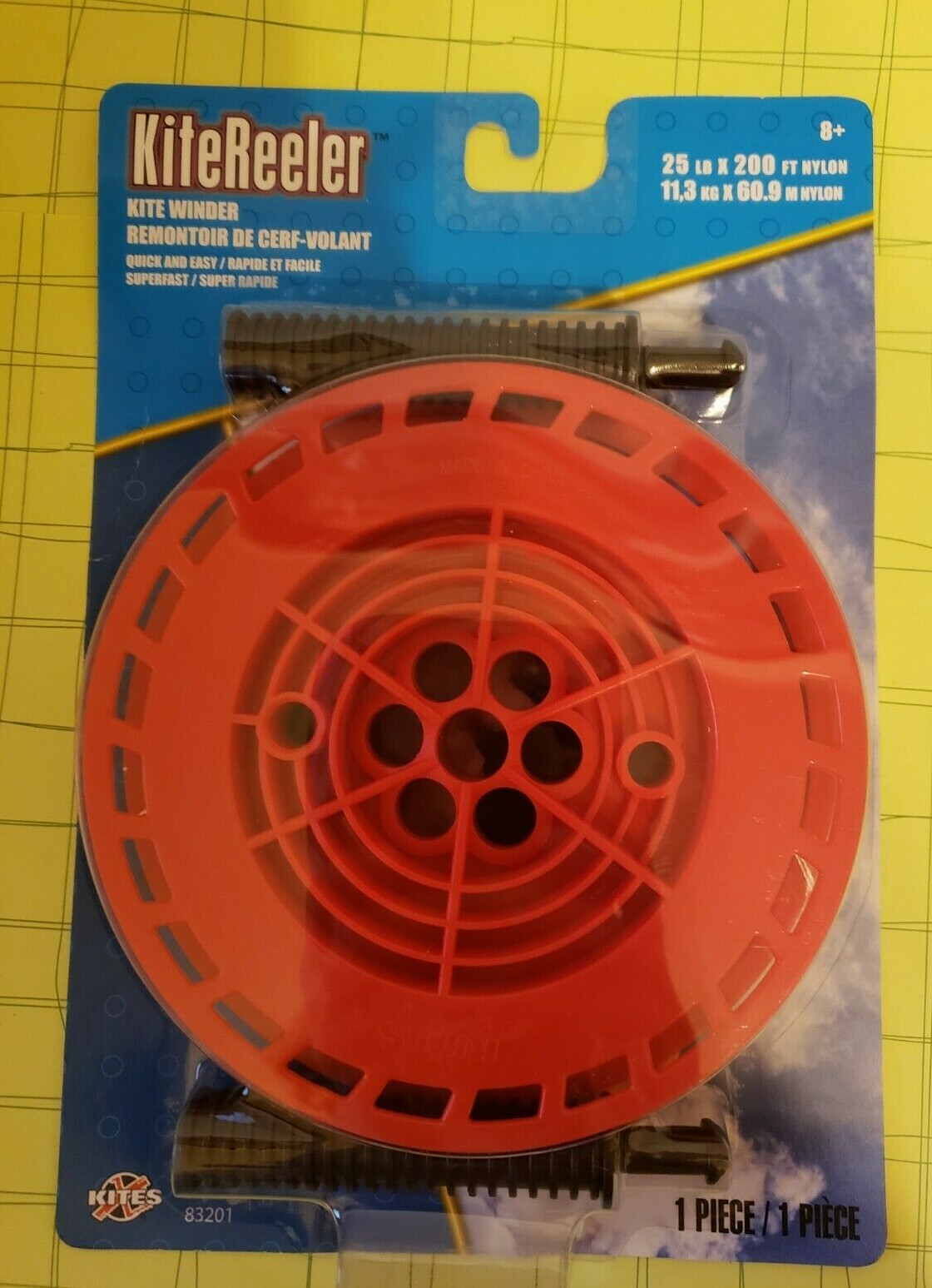 KITEREELER Winder 25 lb & 200 ft. NYLON String VARIOUS COLORS!! NEW