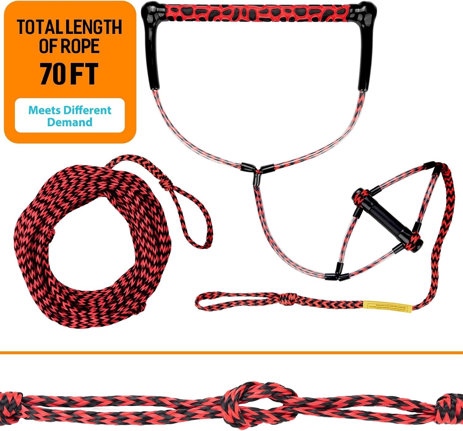 High-Tensile Wakeboard Tow Rope, 2200 Lbs Strength