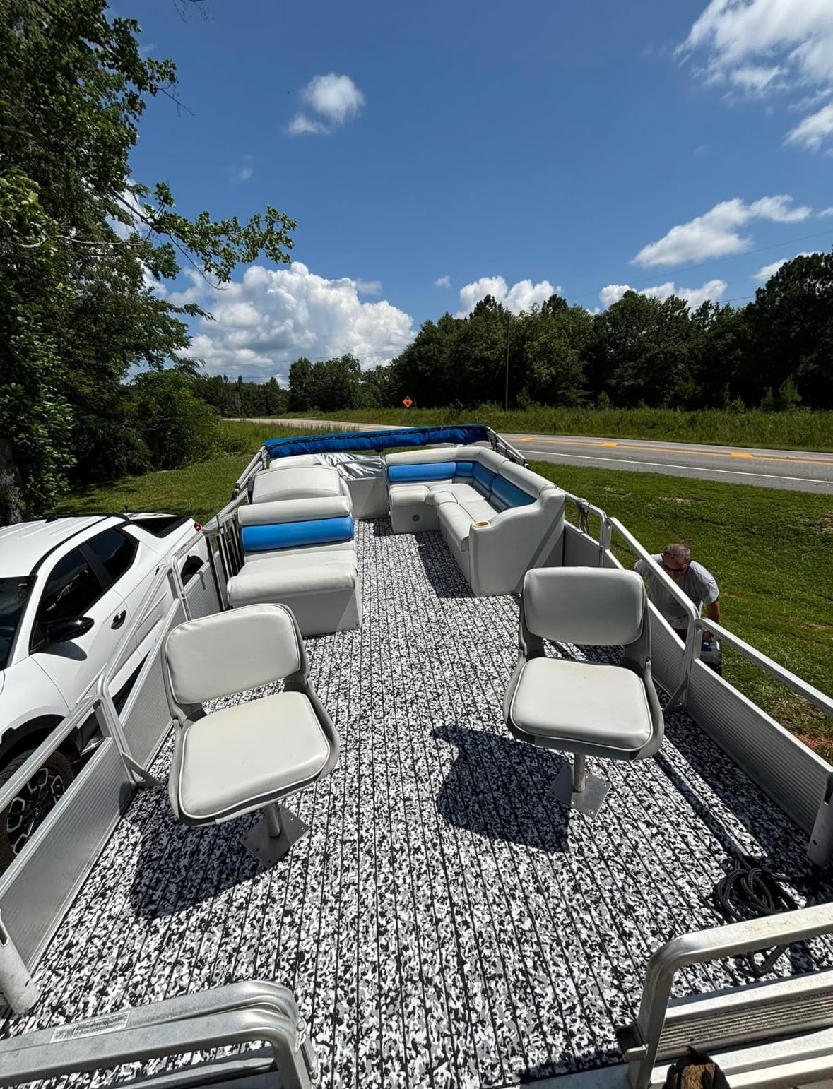 EVA Foam Boat Decking 94.5″ x 21.6″ Self-Adhesive Non-Slip 6mm Camo Marine Deck
