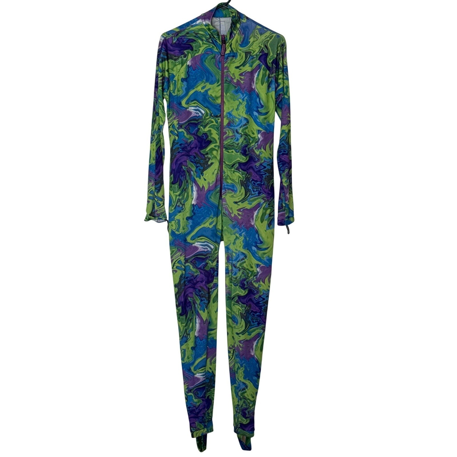 Dive Goddess Dive Skin Women Size 4 Green Blue Purple Marble Full Body Suit
