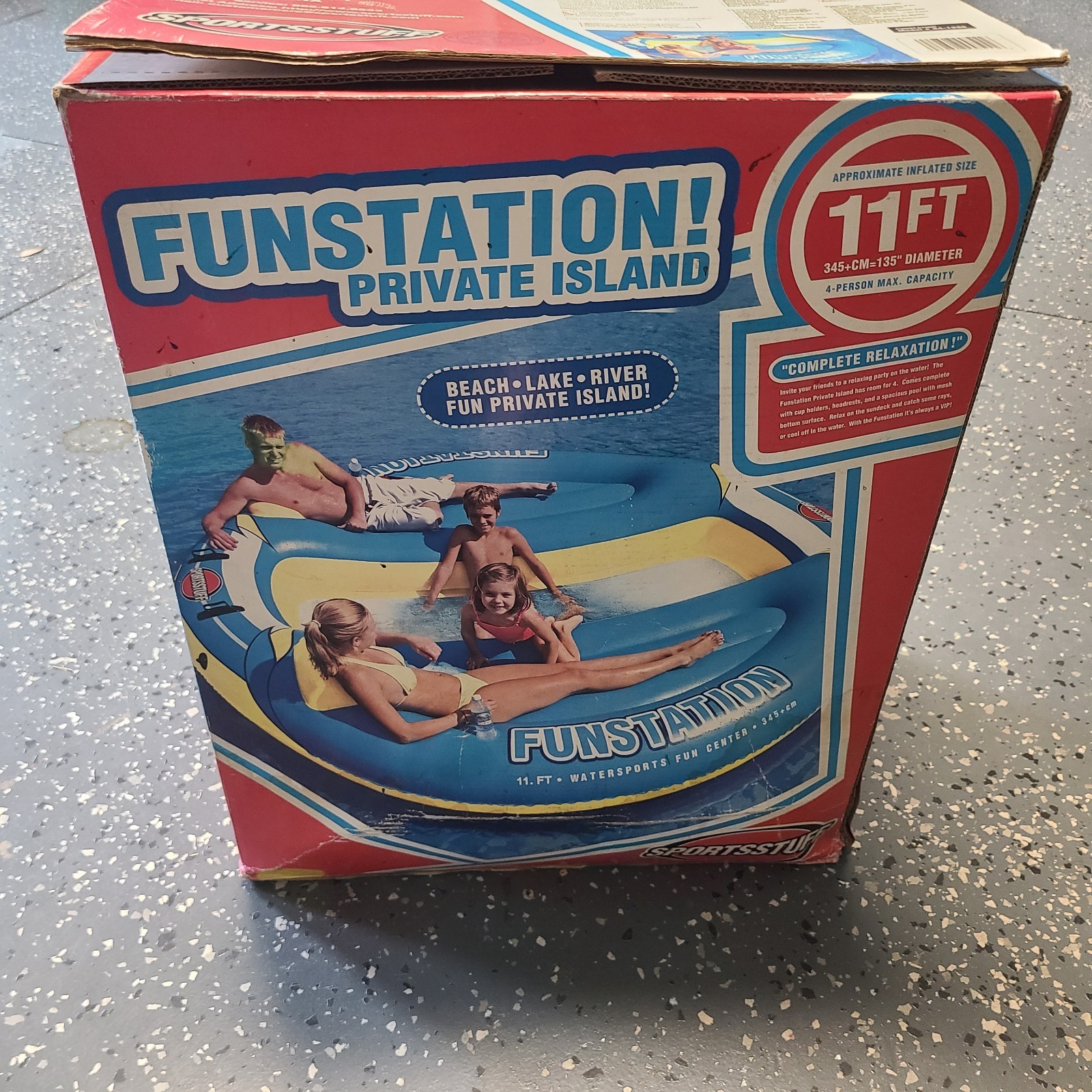 SportsStuff Funstation 11ft private island inflatable beach pool lake