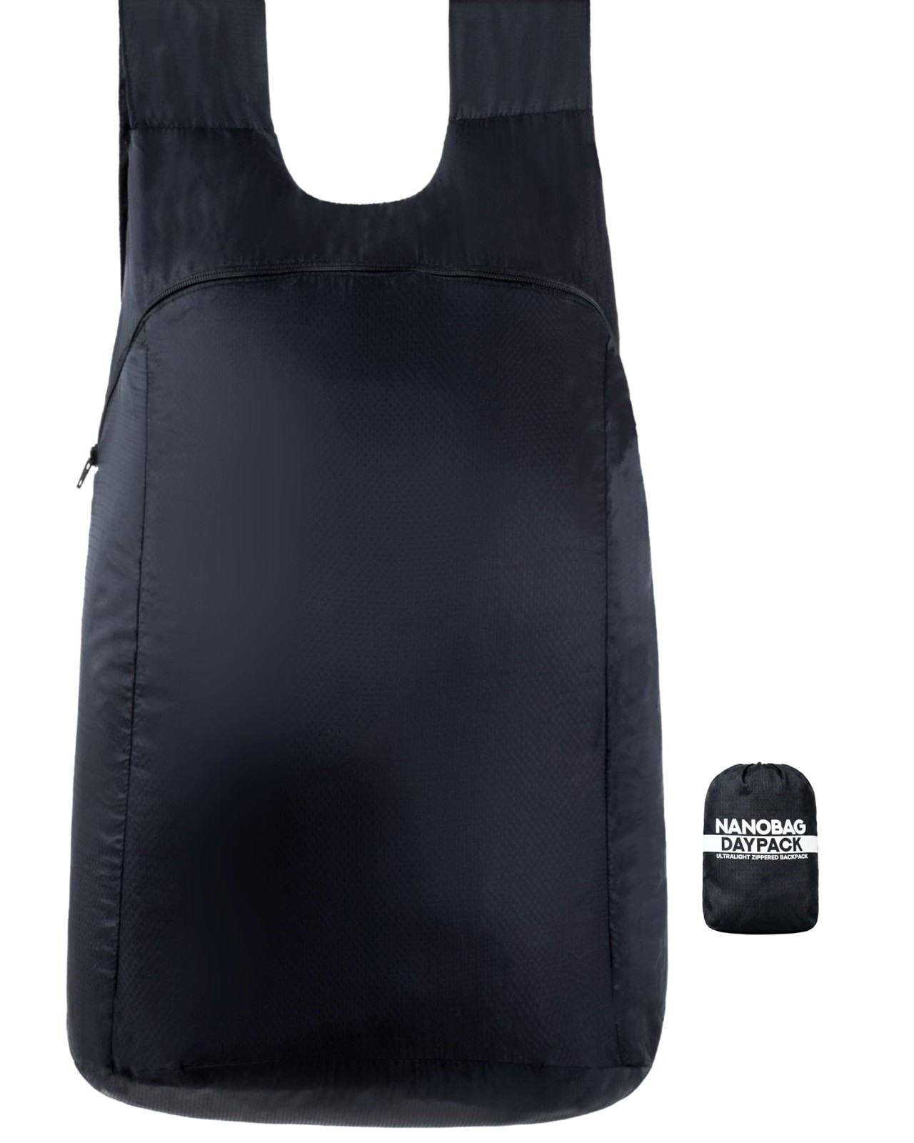 Nanobag Daypack – Ultralight 16L Foldable Travel & Hiking Daypack, Black