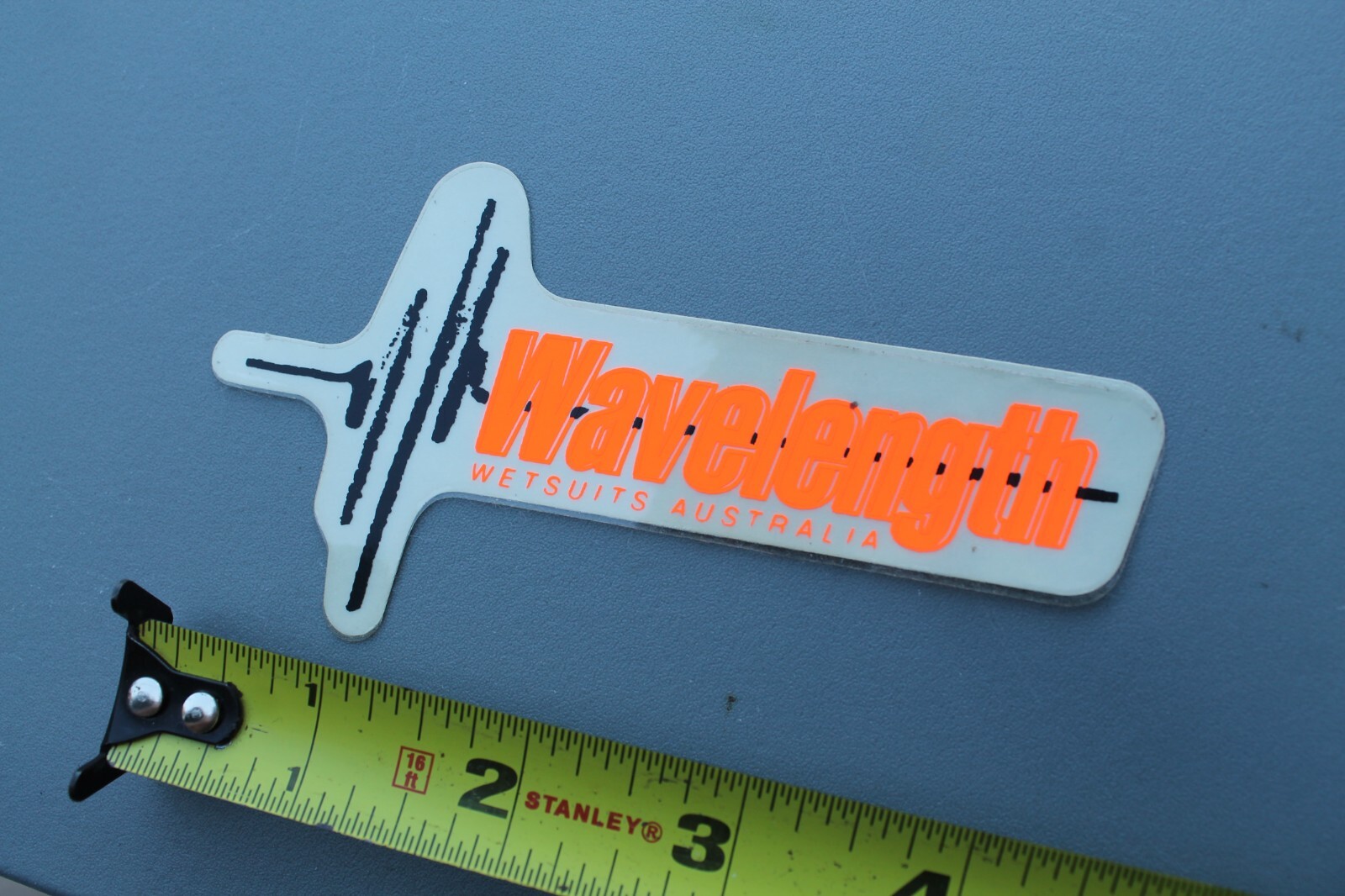 Wavelengths Wetsuits Australia Neon Orange 80’s OG V71A Vintage Surfing STICKER