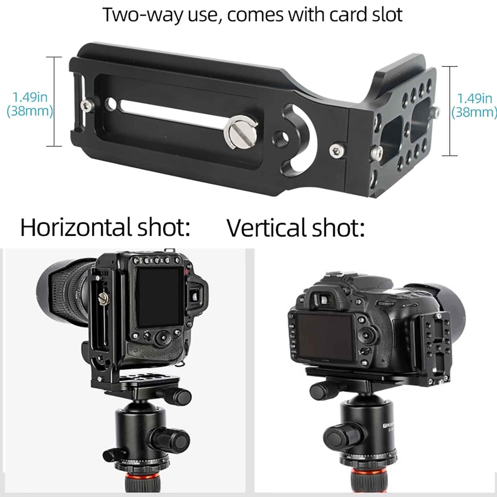 DSLR Camera L Bracket,Vertical Mount,Quick Release Plate for Black