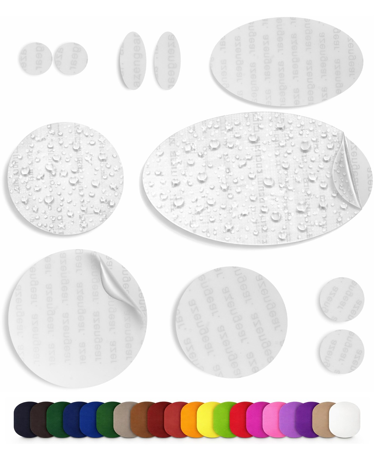 aZengear Repair Patches (30+ Colors) for Different Sizes, Transparent